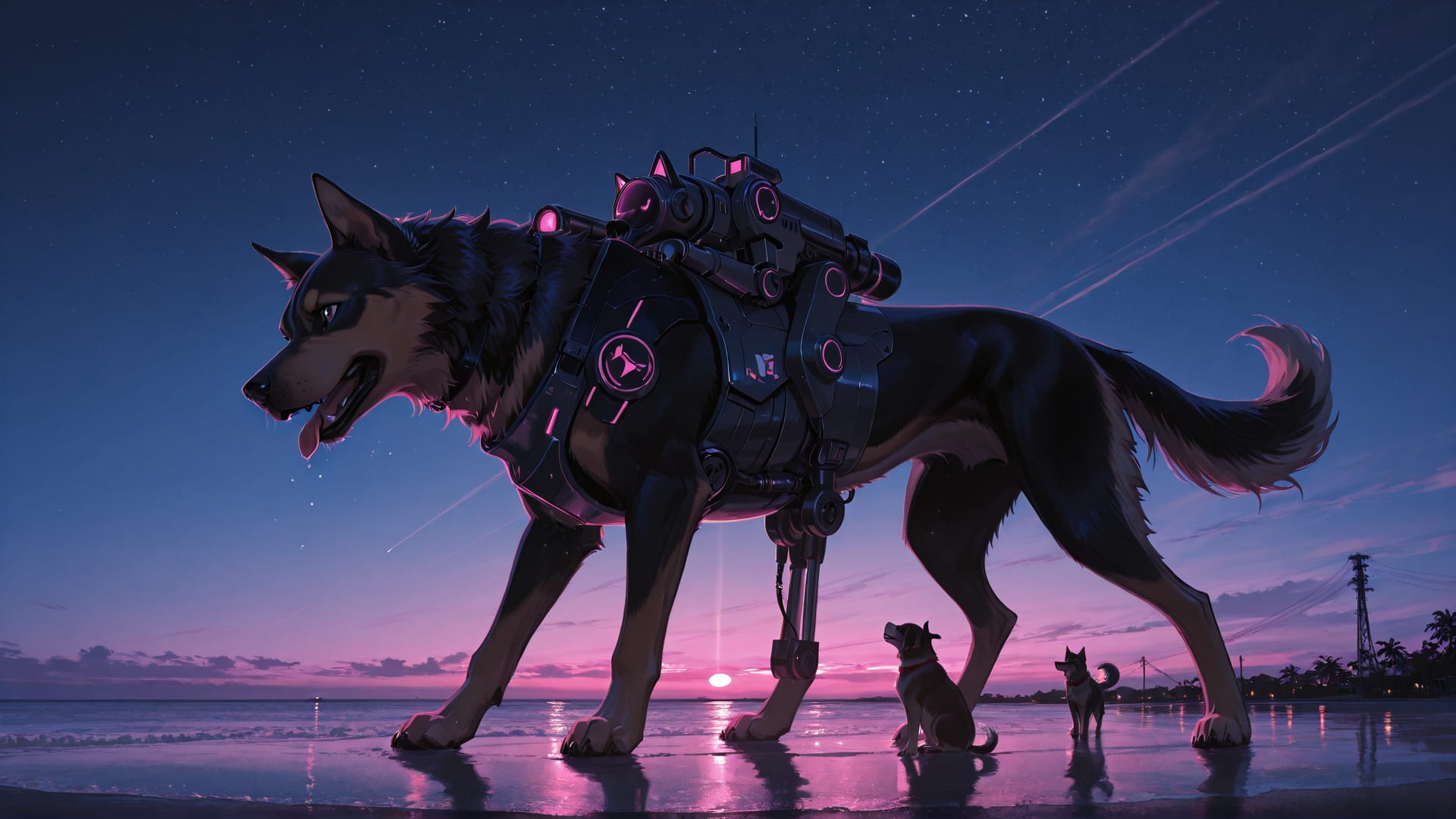 Pink Night Sky DramaClub smartphone wallpaper free download, vertical 16:9 format, Pink, Night, Sky, Summer