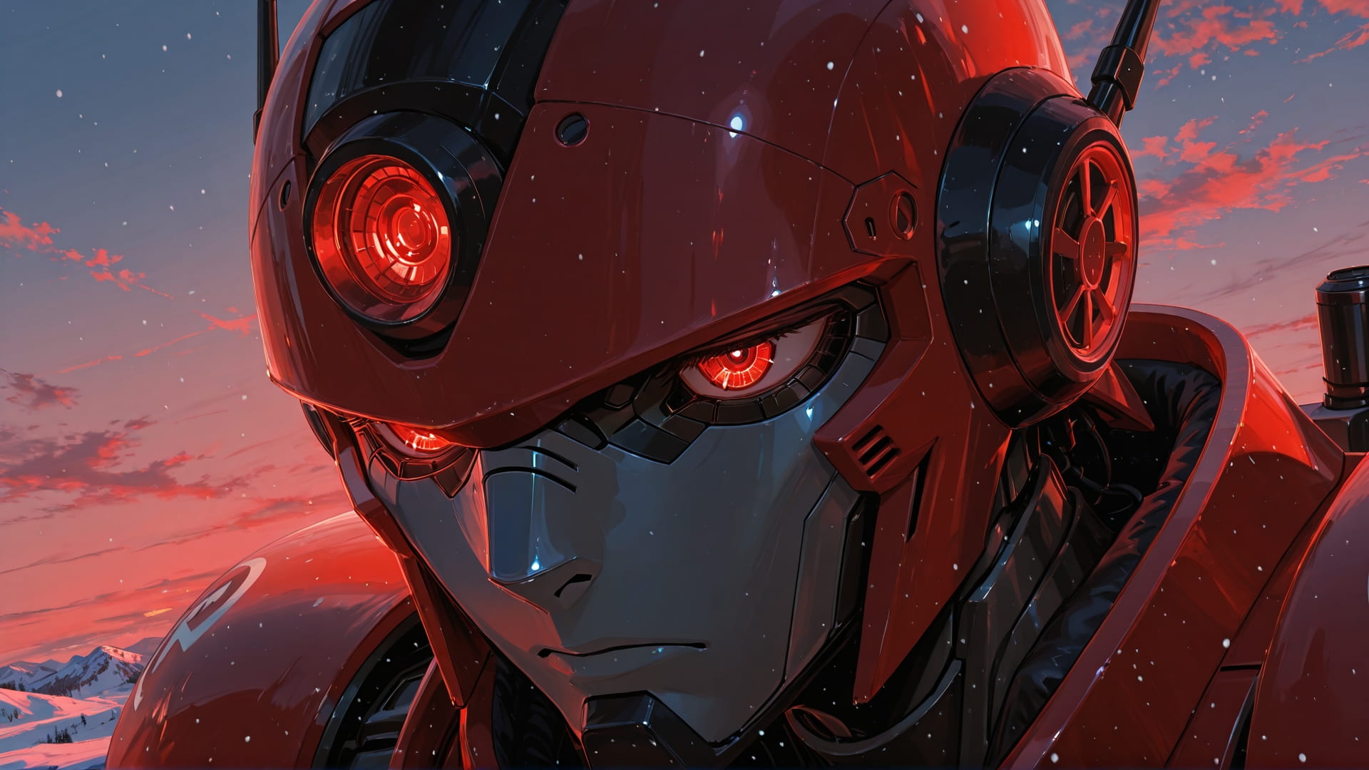 Red Afternoon Sky DramaClub smartphone wallpaper free download, vertical 16:9 format, Red, Afternoon, Sky, Winter