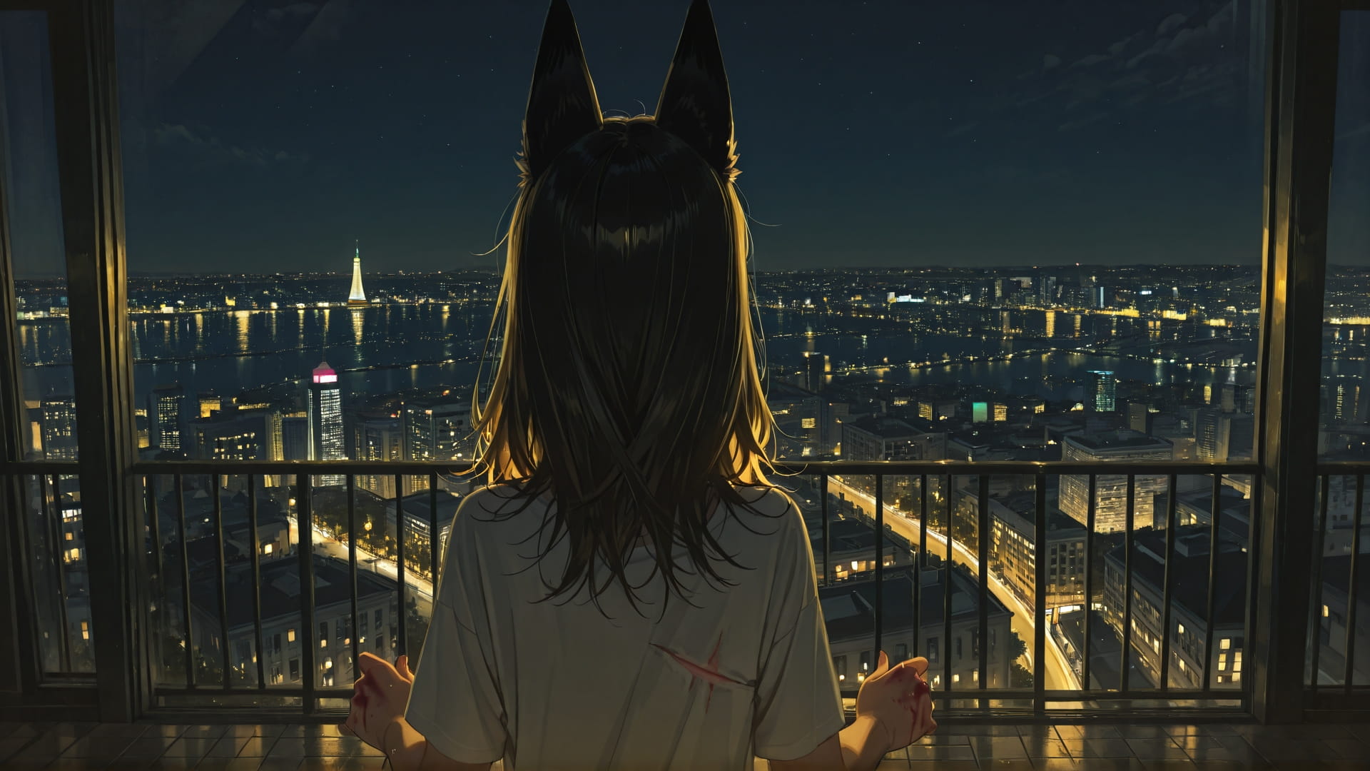 Yellow Night City DramaClub smartphone wallpaper free download, vertical 16:9 format, Yellow, Night, City, Summer 001