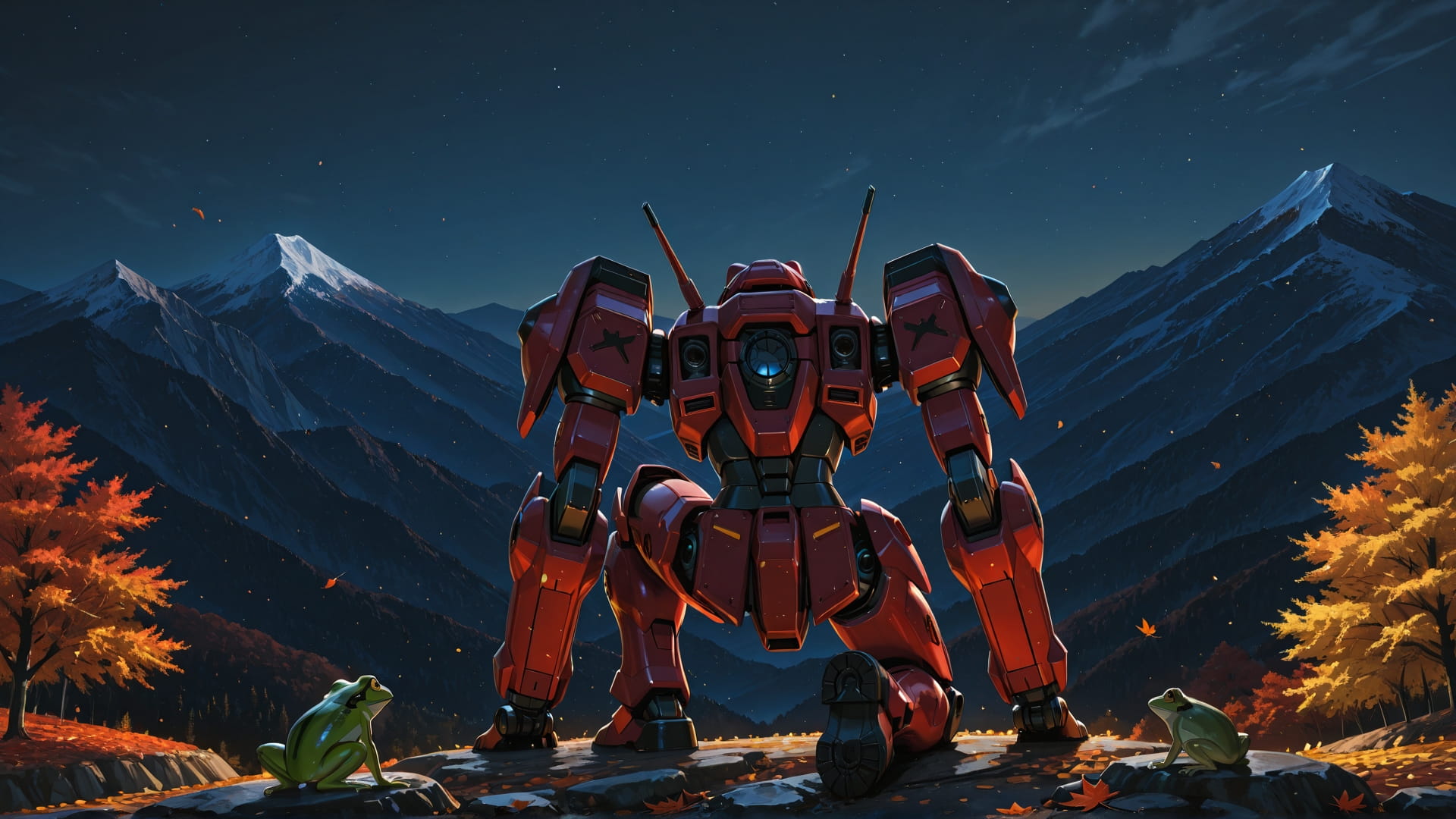 Yellow Night Mountain DramaClub smartphone wallpaper free download, vertical 16:9 format, Yellow, Night, Mountain, Autumn