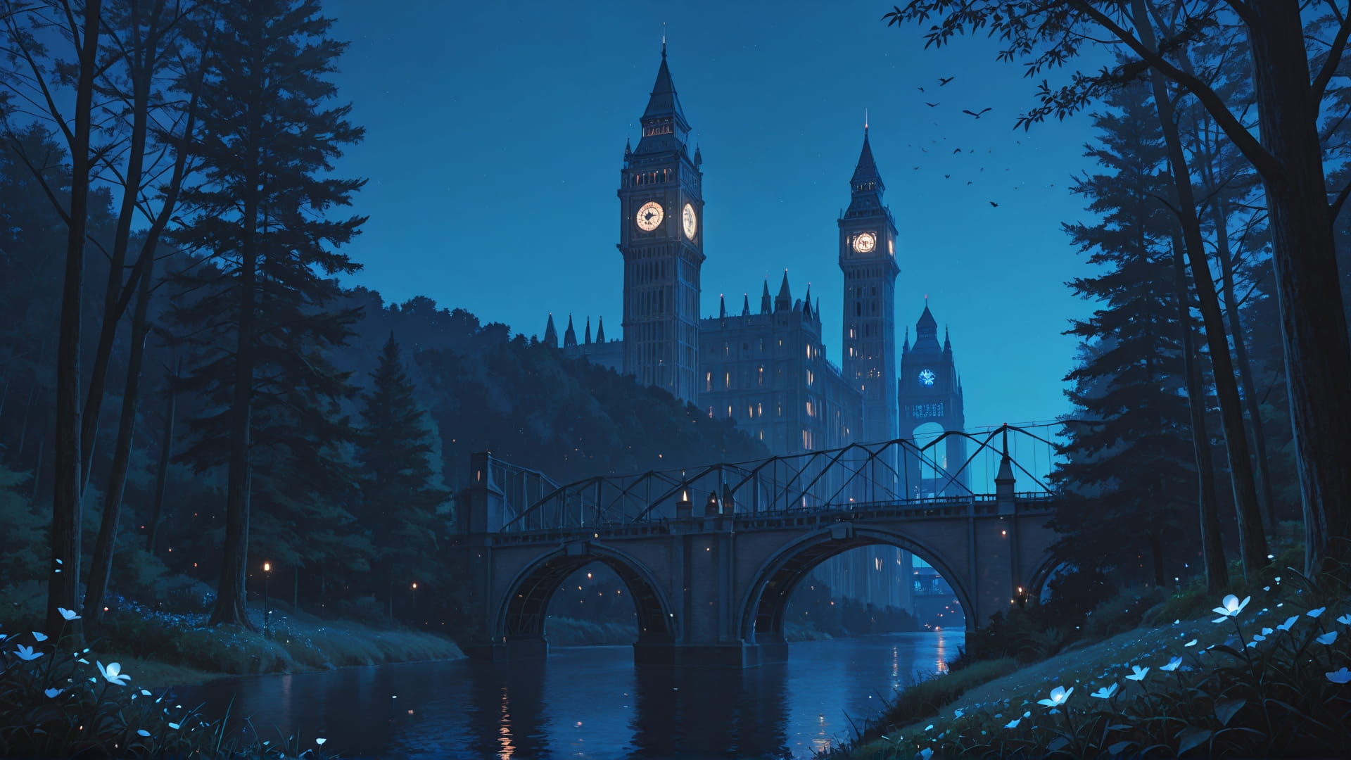 Blue Night Nature England smartphone wallpaper free download, vertical 16:9 format, Blue, Night, Nature, Spring