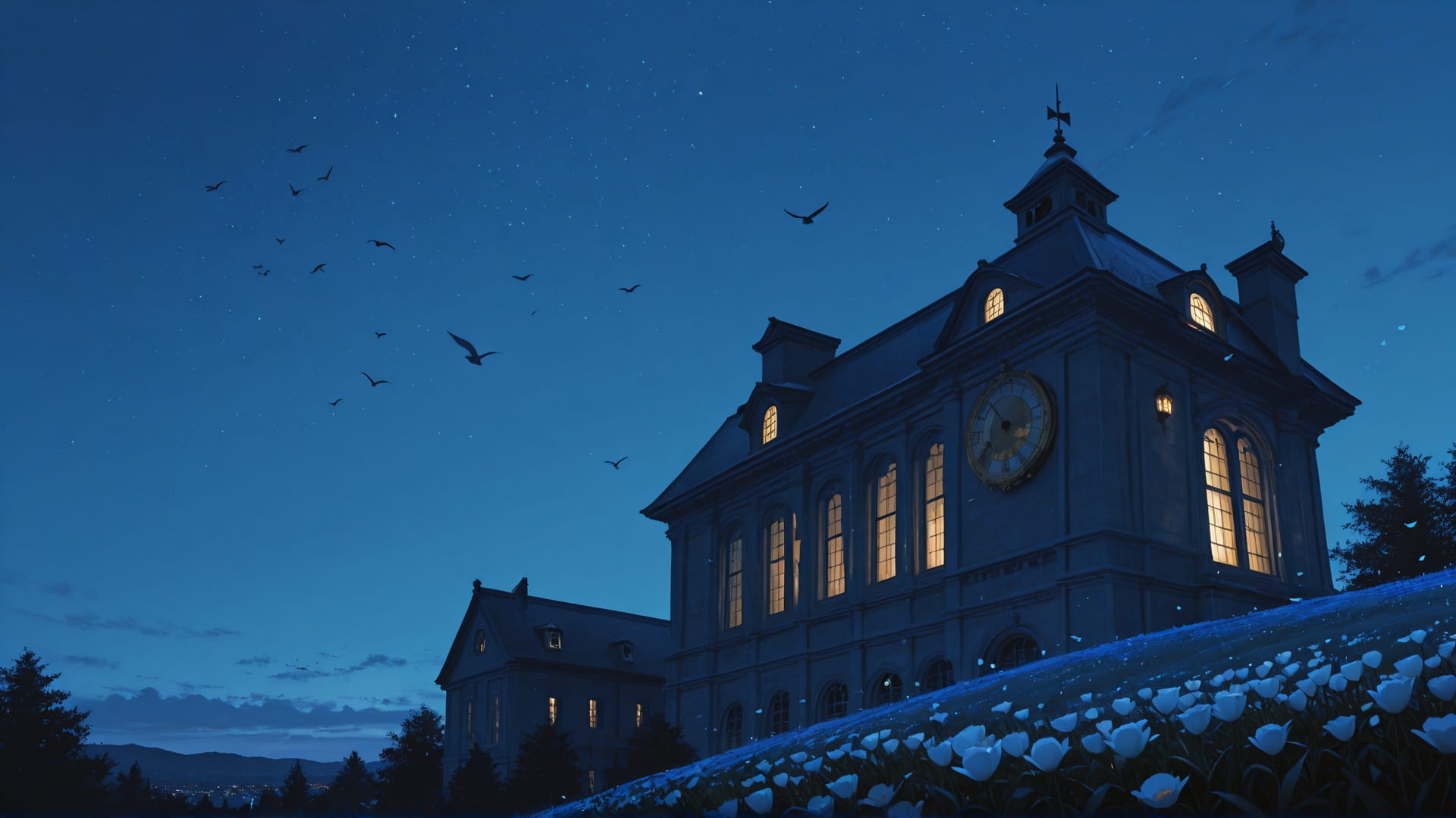 Blue Night Sky England smartphone wallpaper free download, vertical 16:9 format, Blue, Night, Sky, Spring