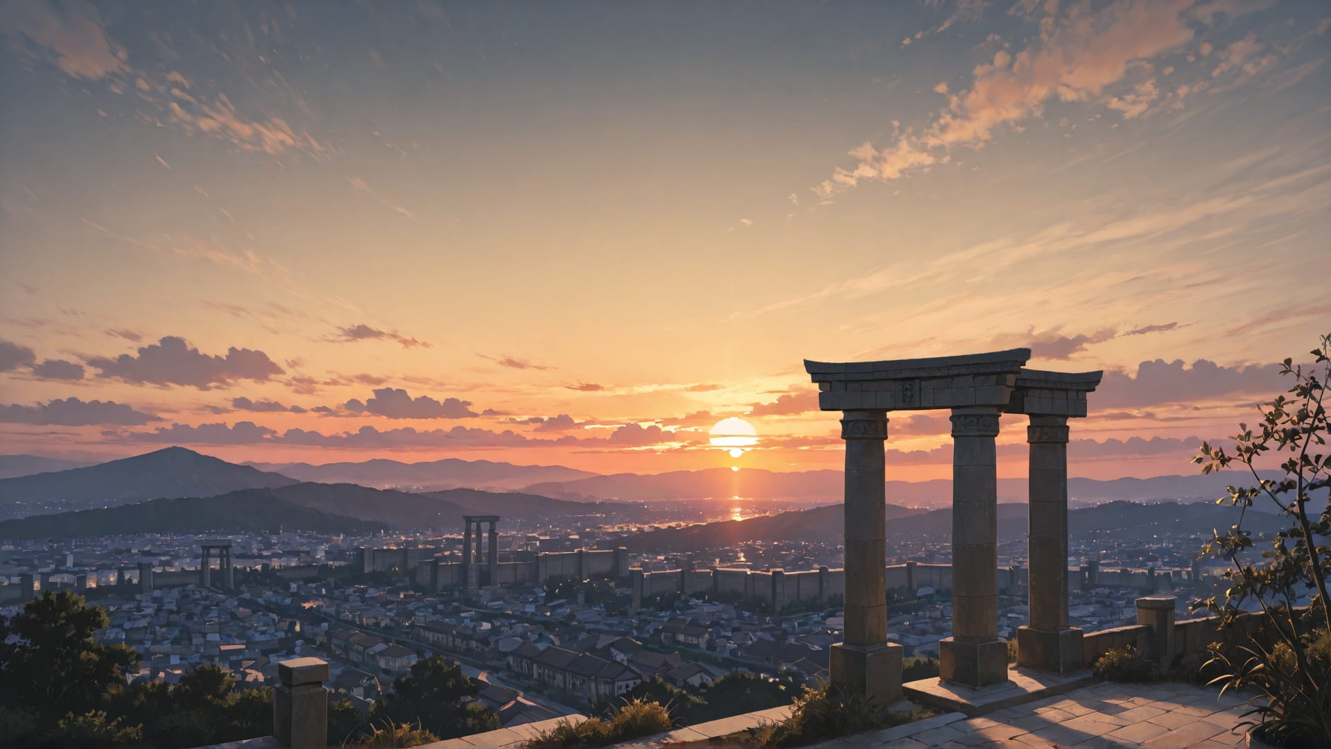 Brown Sunset City England smartphone wallpaper free download, vertical 16:9 format, Brown, Sunset, City, Spring 001