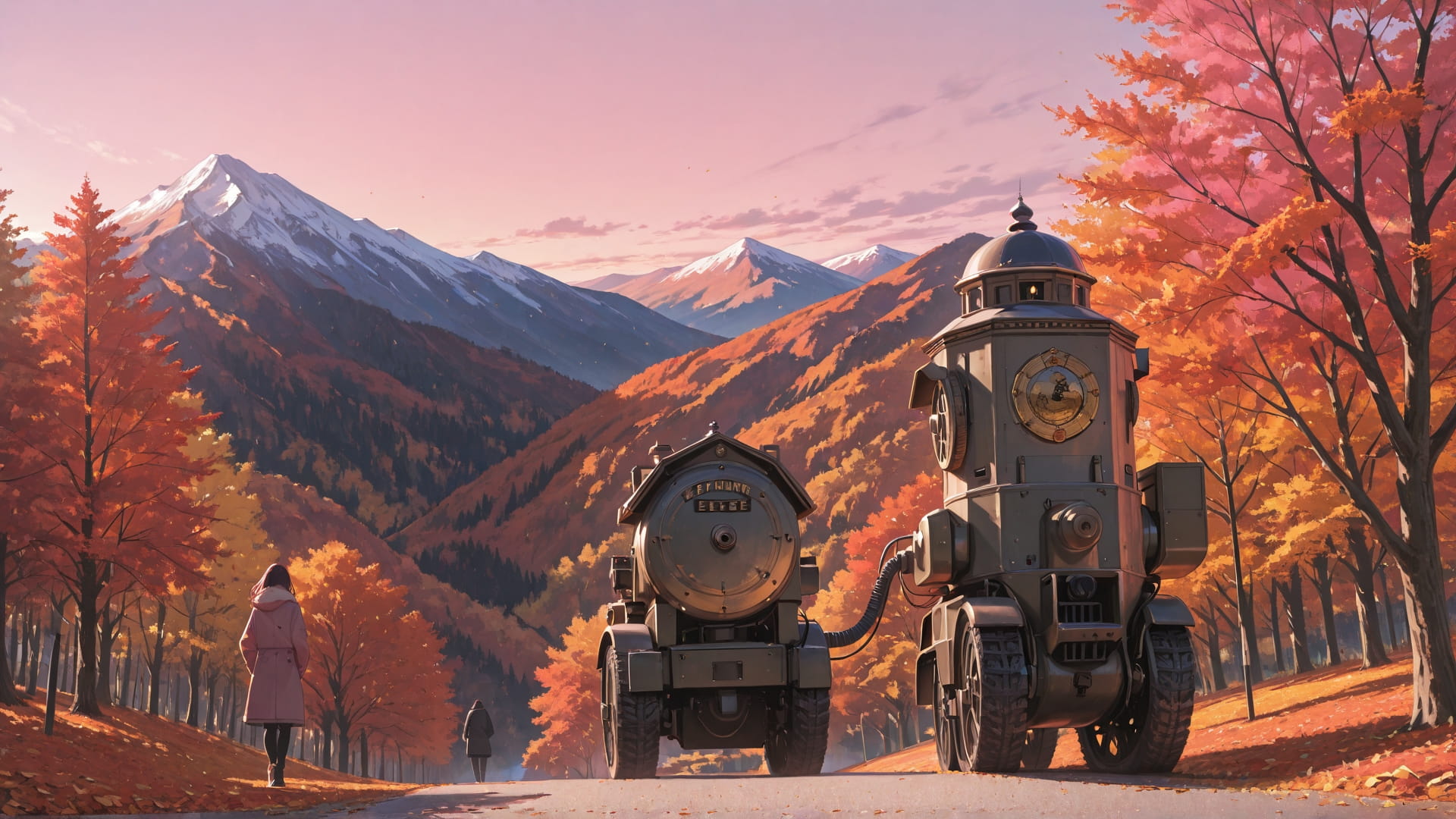 Pink Afternoon Mountain England smartphone wallpaper free download, vertical 16:9 format, Pink, Afternoon, Mountain, Autumn