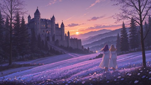 Purple Sunset Nature England smartphone wallpaper free download, vertical 9:16 format, Purple, Sunset, Nature, Spring