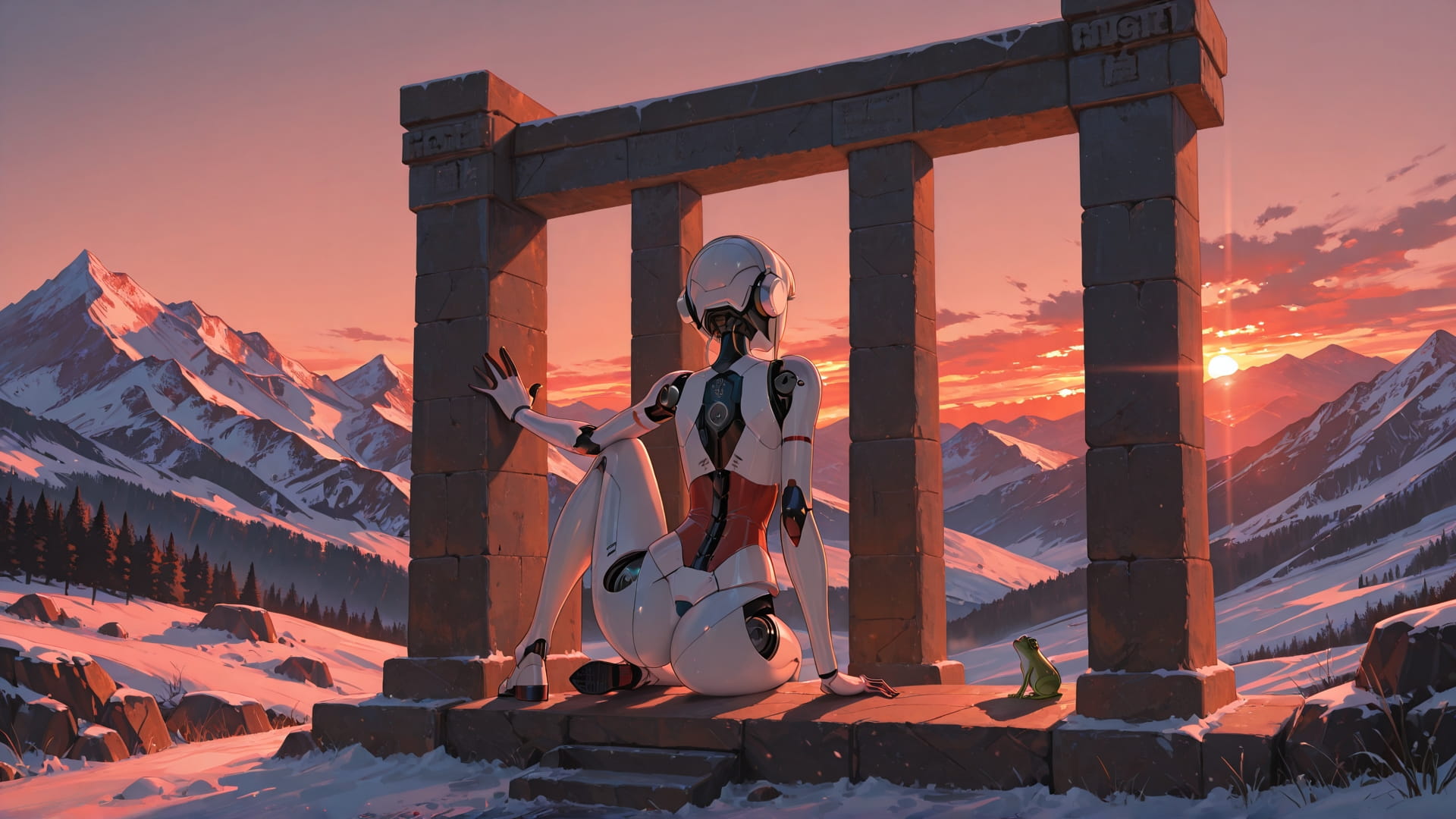 Red Sunset Mountain England smartphone wallpaper free download, vertical 16:9 format, Red, Sunset, Mountain, Winter