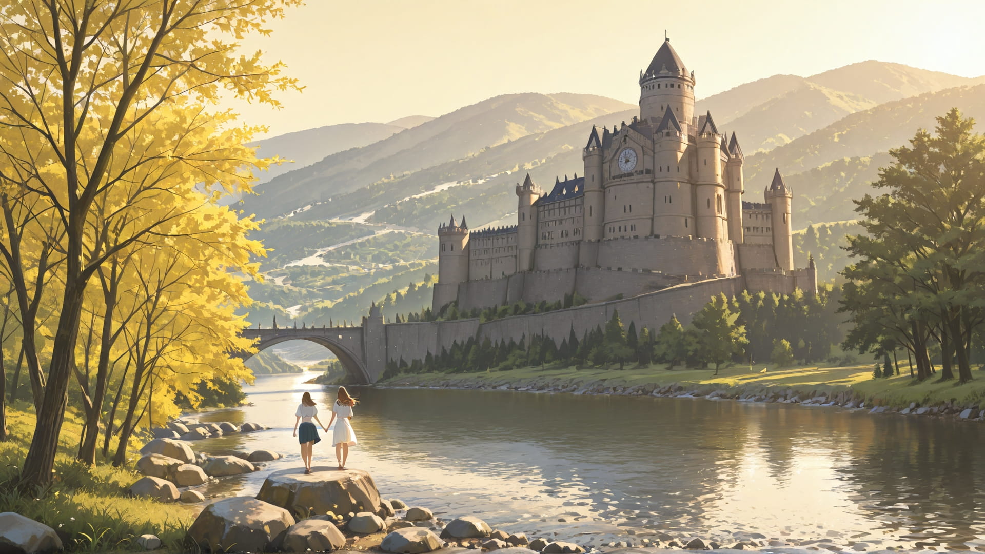 Yellow Afternoon Sea England smartphone wallpaper free download, vertical 16:9 format, Yellow, Afternoon, Sea, Summer 001