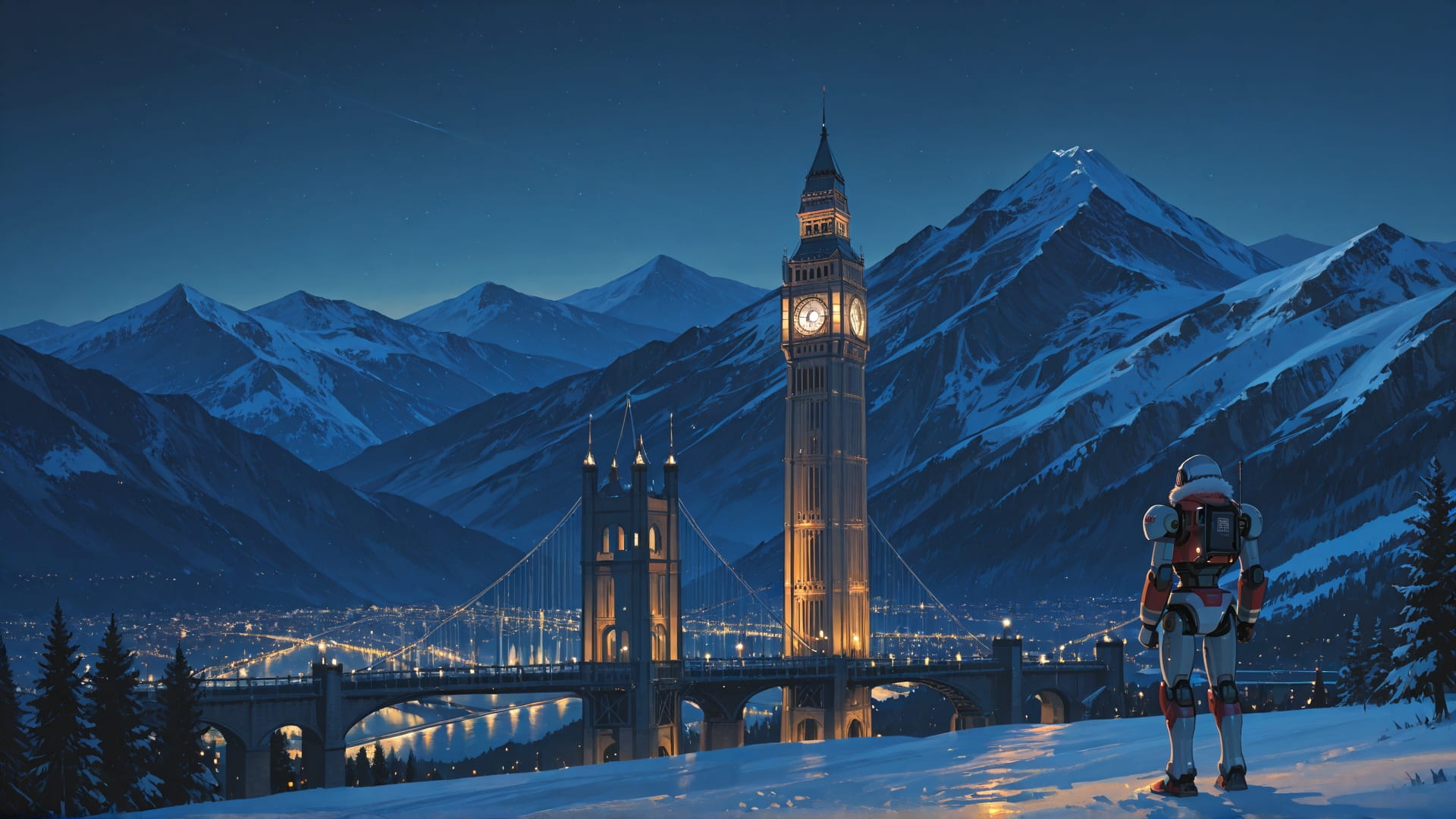 Yellow Night Mountain England smartphone wallpaper free download, vertical 16:9 format, Yellow, Night, Mountain, Winter