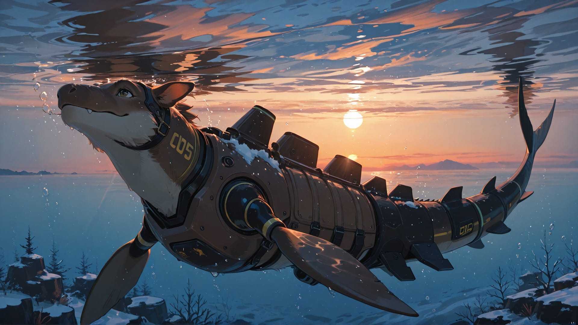 Brown Sunset Sea Explorecore smartphone wallpaper free download, vertical 16:9 format, Brown, Sunset, Sea, Winter 001