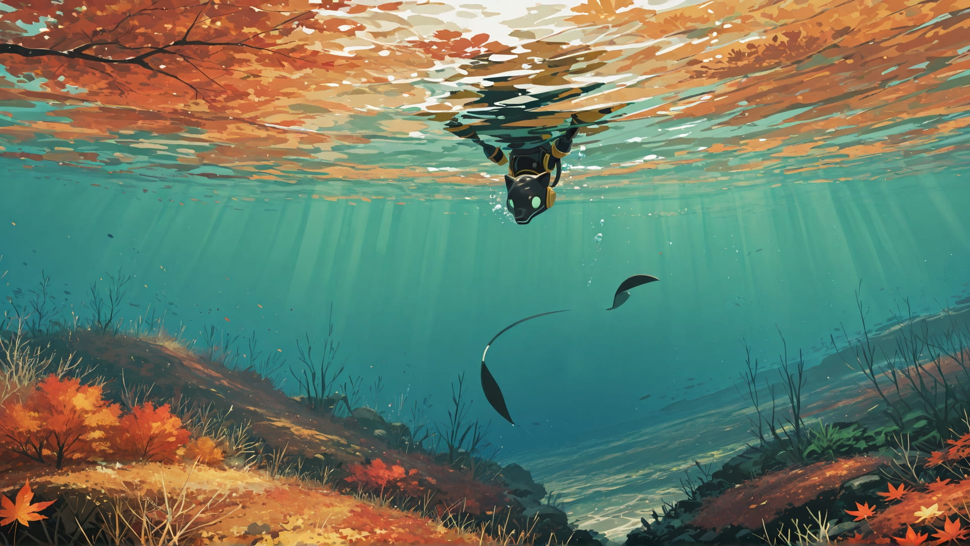 Green Afternoon Sea Explorecore smartphone wallpaper free download, vertical 16:9 format, Green, Afternoon, Sea, Autumn 001