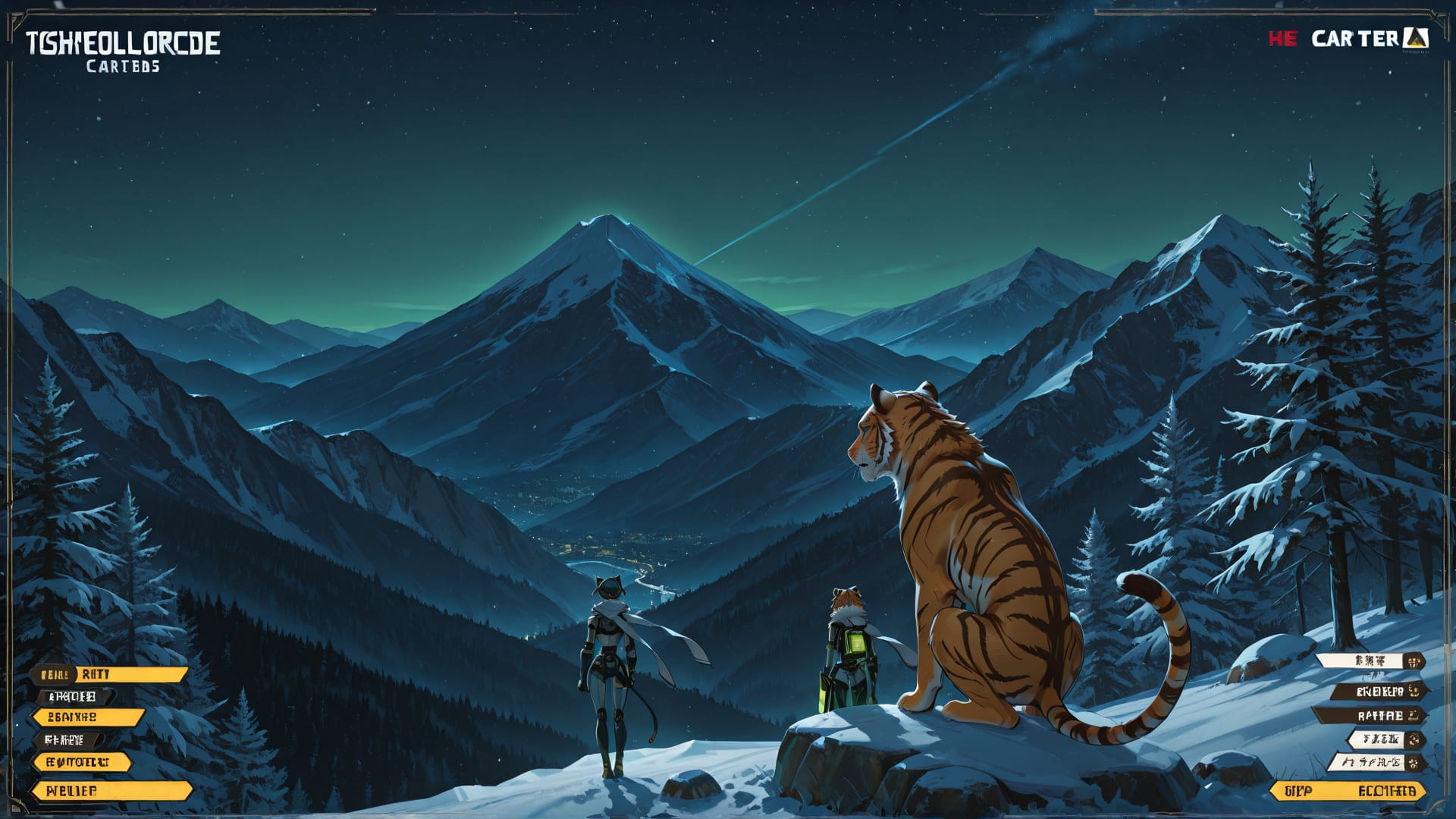 Green Night Mountain Explorecore smartphone wallpaper free download, vertical 16:9 format, Green, Night, Mountain, Winter