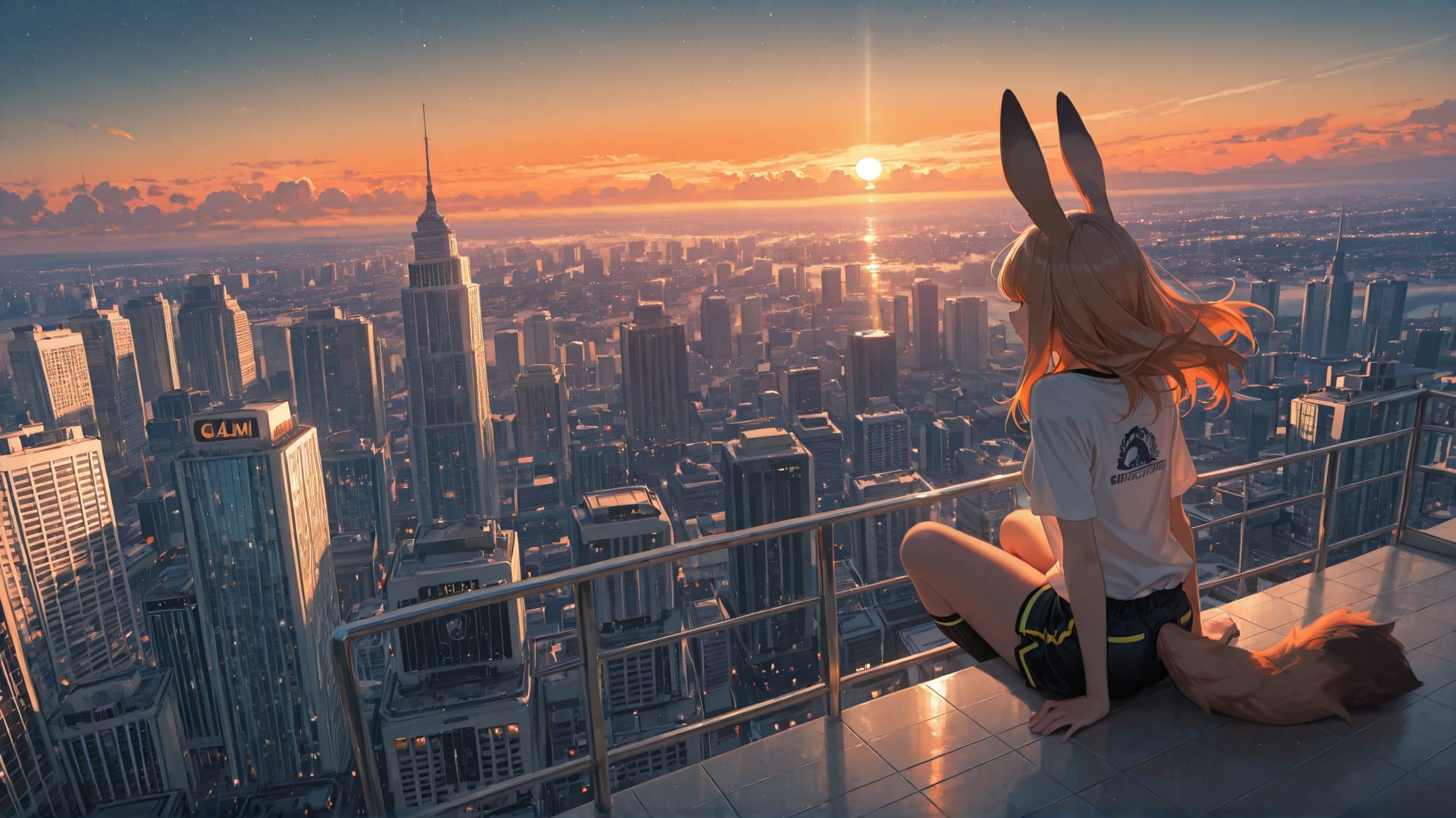 Orange Afternoon City Explorecore smartphone wallpaper free download, vertical 16:9 format, Orange, Afternoon, City, Summer