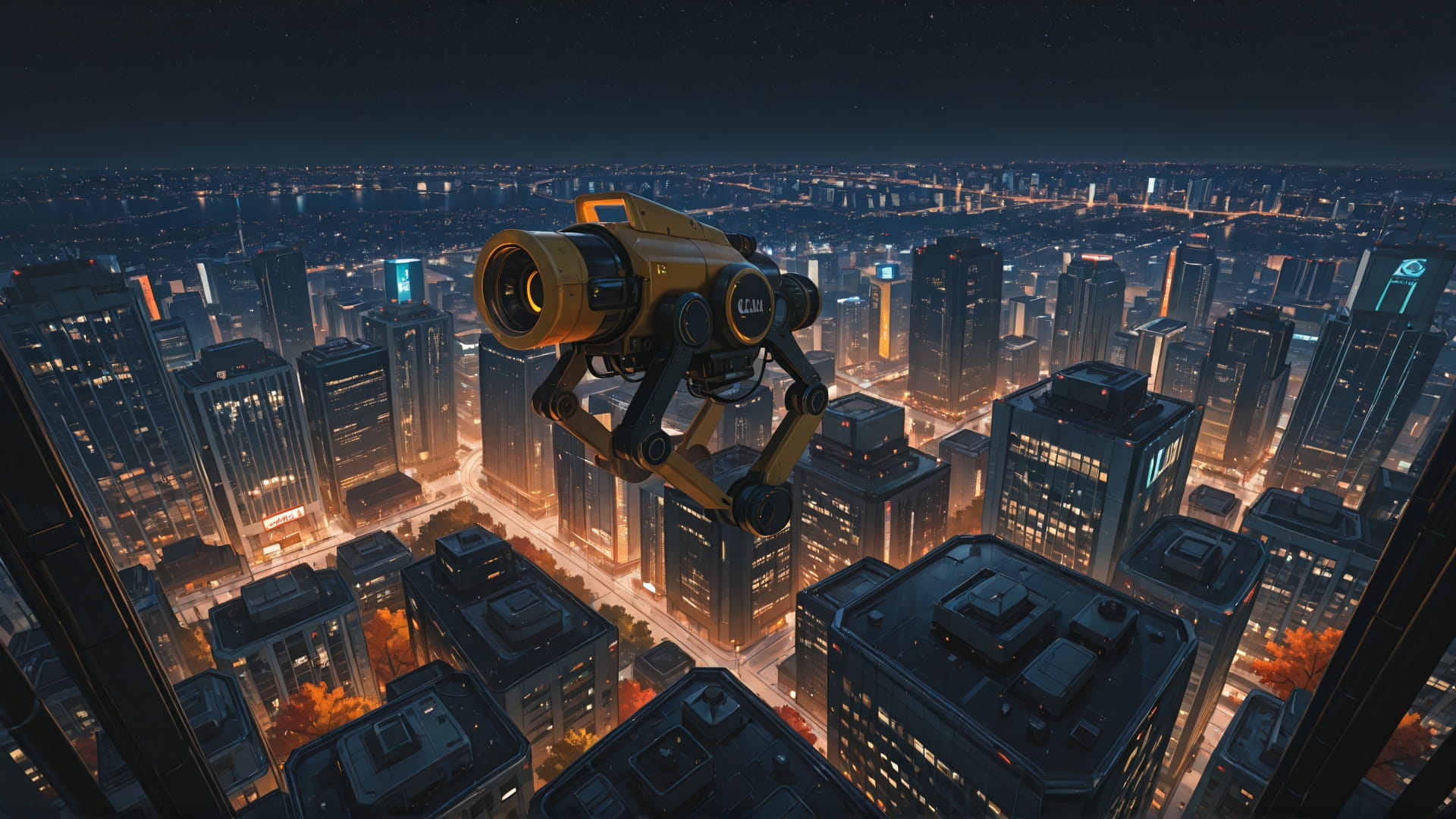 Orange Night City Explorecore smartphone wallpaper free download, vertical 16:9 format, Orange, Night, City, Autumn