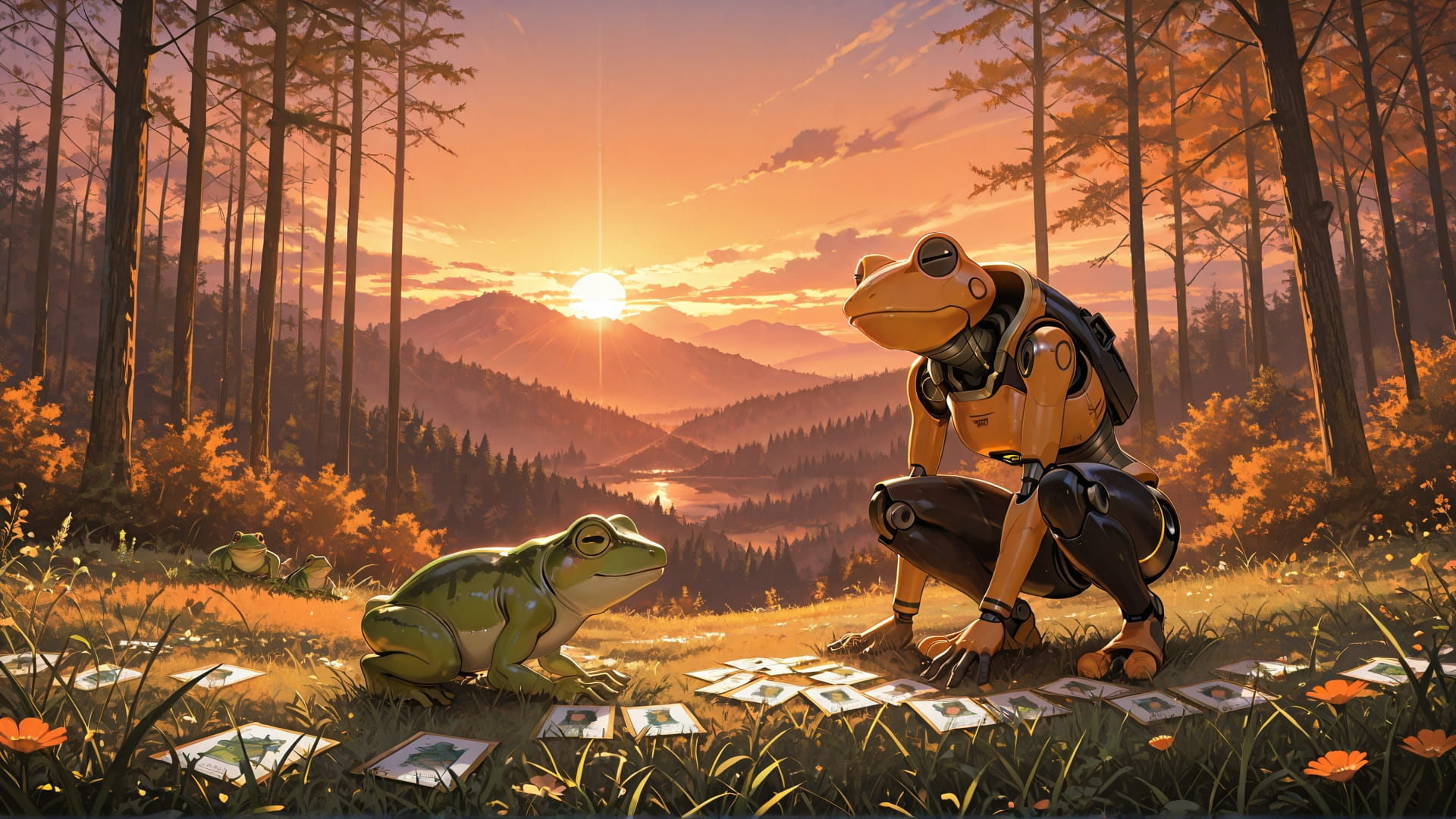 Orange Sunset Nature Explorecore smartphone wallpaper free download, vertical 16:9 format, Orange, Sunset, Nature, Spring