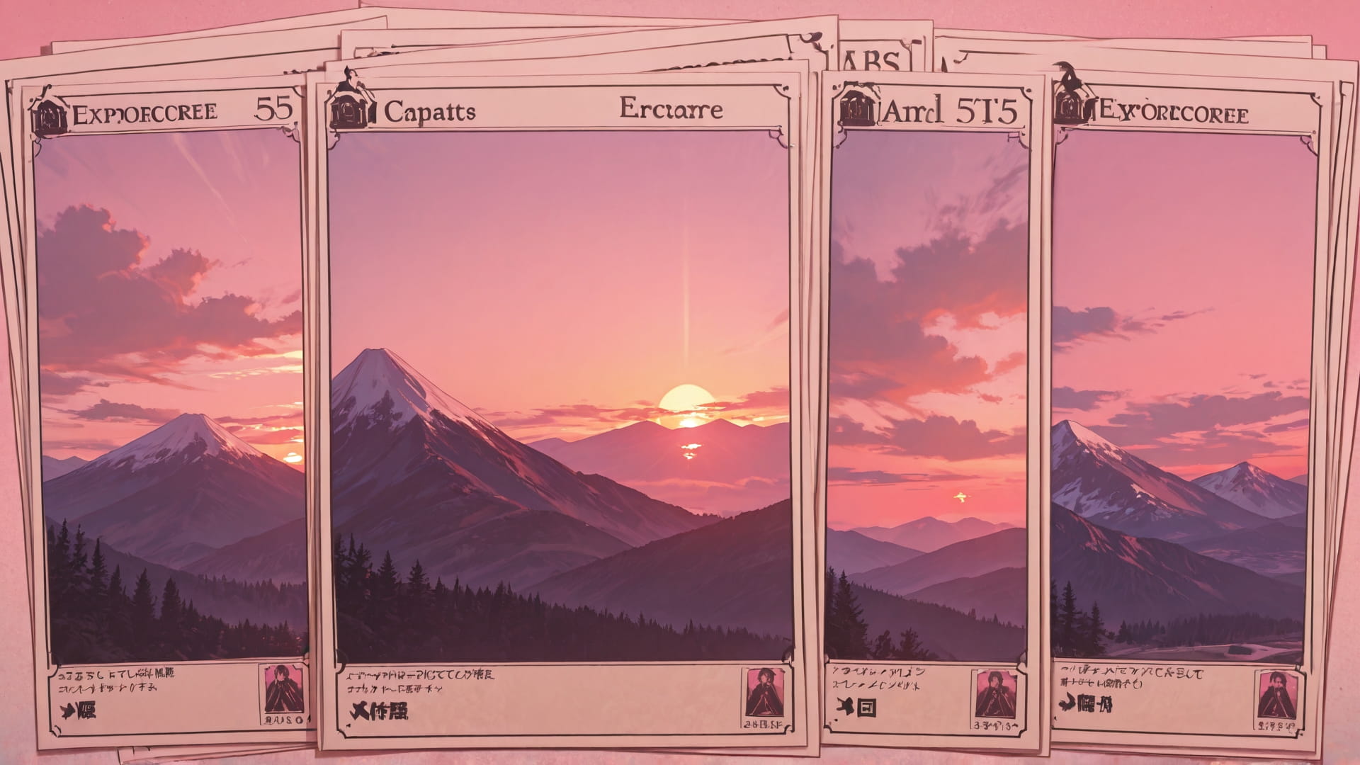 Pink Sunset Mountain Explorecore smartphone wallpaper free download, vertical 16:9 format, Pink, Sunset, Mountain, Summer 001