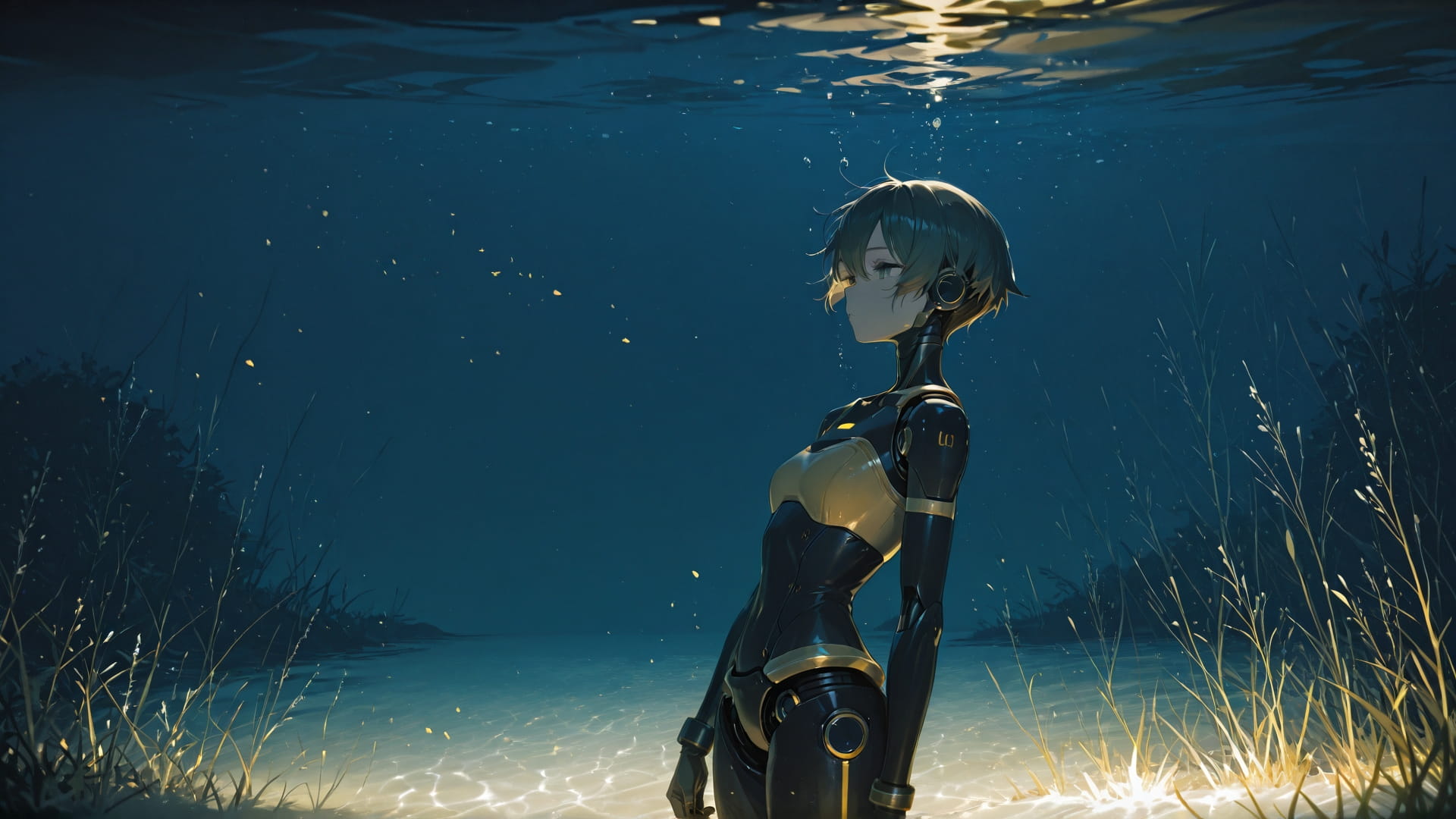 Yellow Night Sea Explorecore smartphone wallpaper free download, vertical 16:9 format, Yellow, Night, Sea, Spring