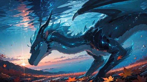 Blue Sunset Sea ExtraCelestial smartphone wallpaper free download, vertical 9:16 format, Blue, Sunset, Sea, Autumn