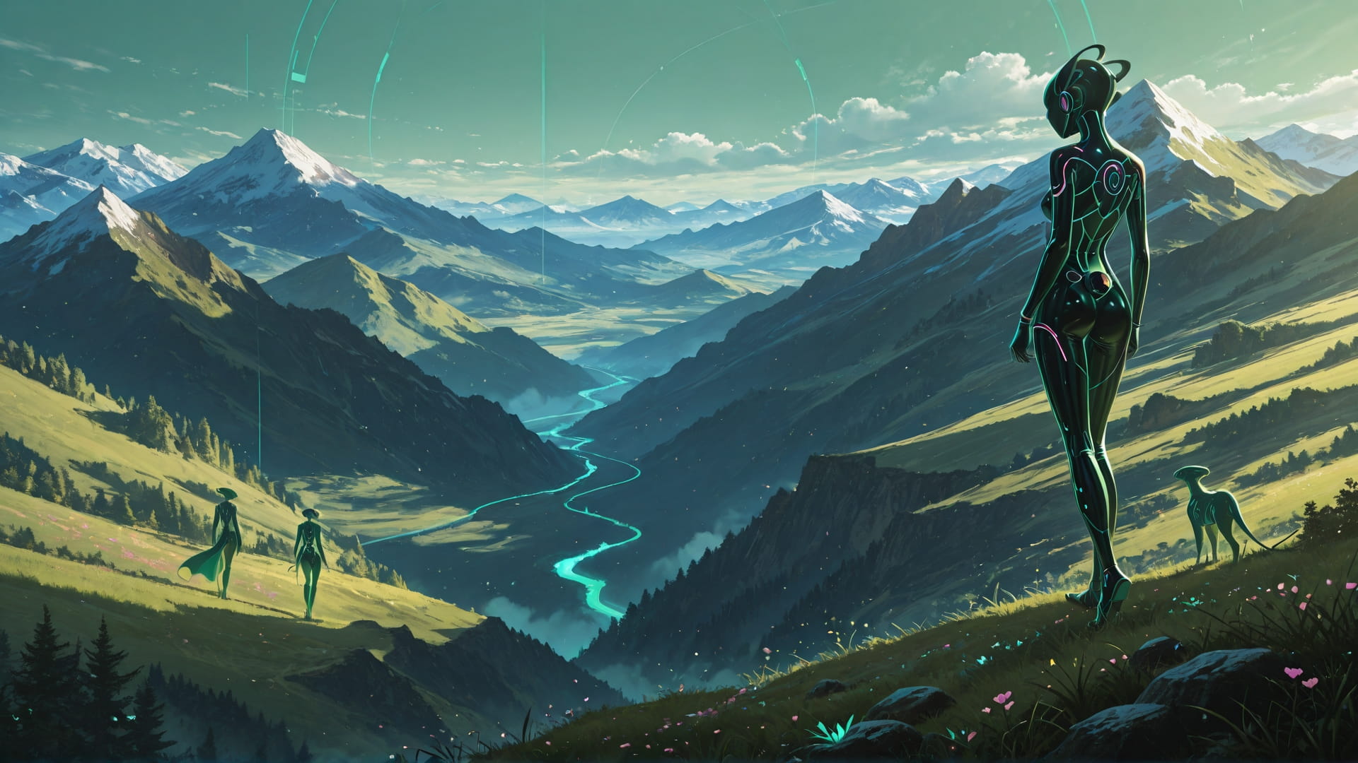 Green Afternoon Mountain ExtraCelestial smartphone wallpaper free download, vertical 16:9 format, Green, Afternoon, Mountain, Spring 001