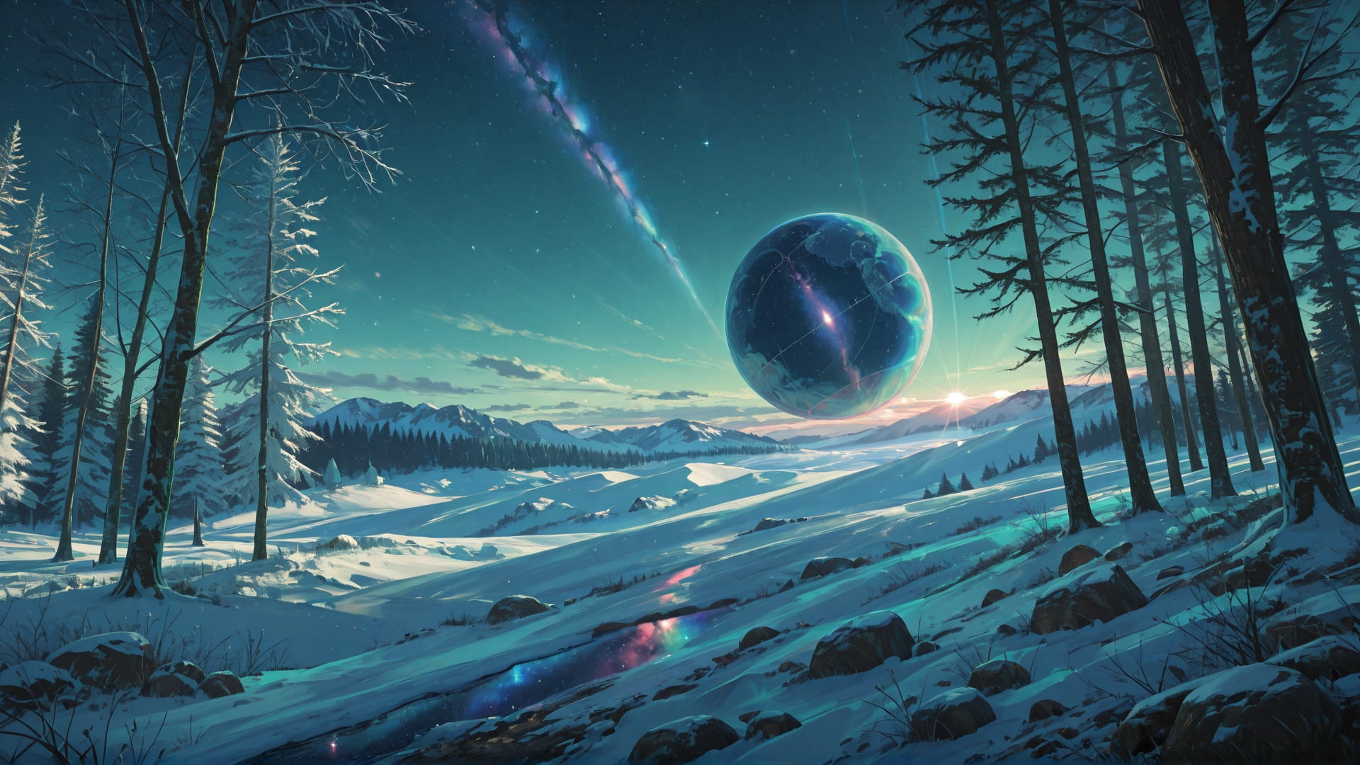 Green Afternoon Nature ExtraCelestial smartphone wallpaper free download, vertical 16:9 format, Green, Afternoon, Nature, Winter 001