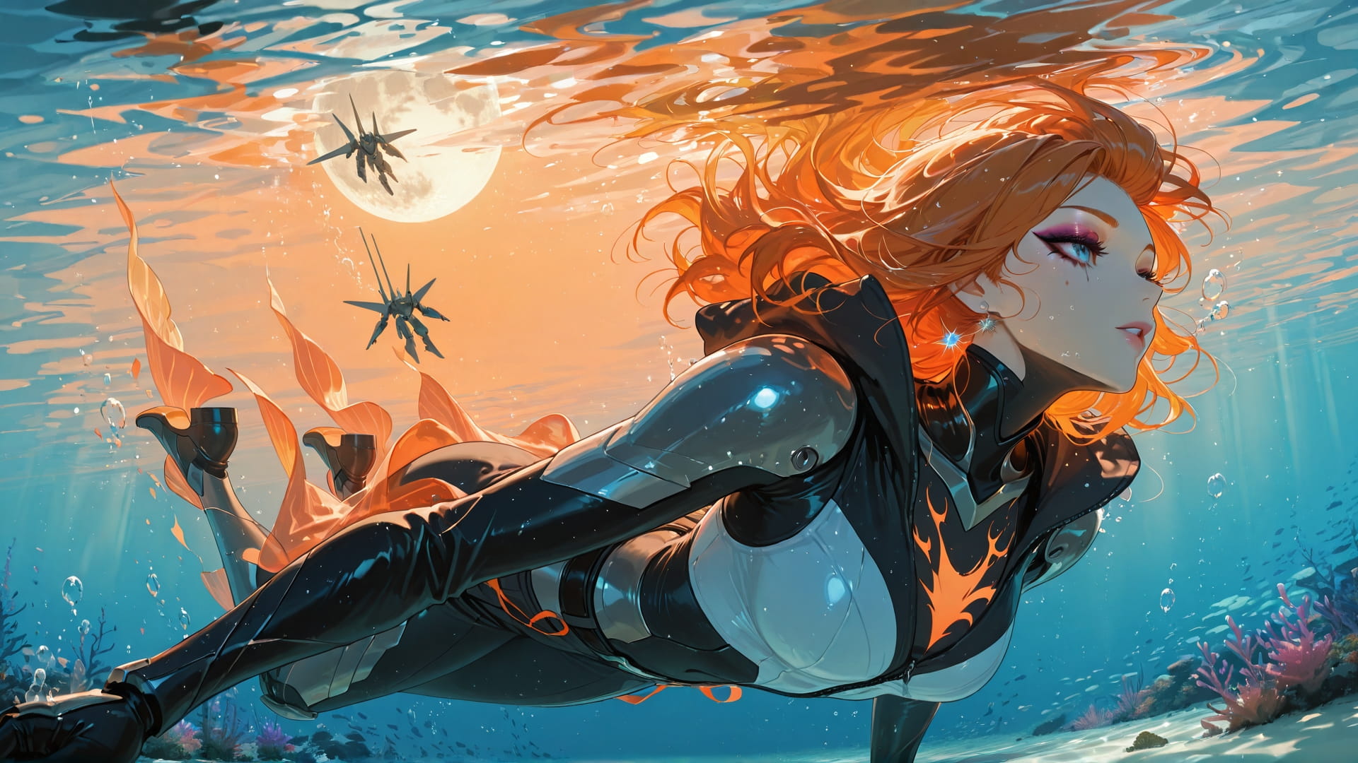 Orange Afternoon Sea ExtraCelestial smartphone wallpaper free download, vertical 16:9 format, Orange, Afternoon, Sea, Spring