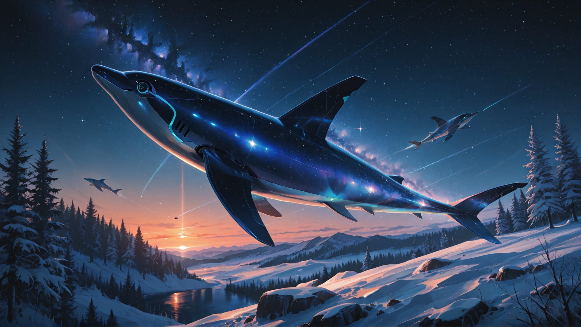 Orange Night Nature ExtraCelestial smartphone wallpaper free download, vertical 16:9 format, Orange, Night, Nature, Winter