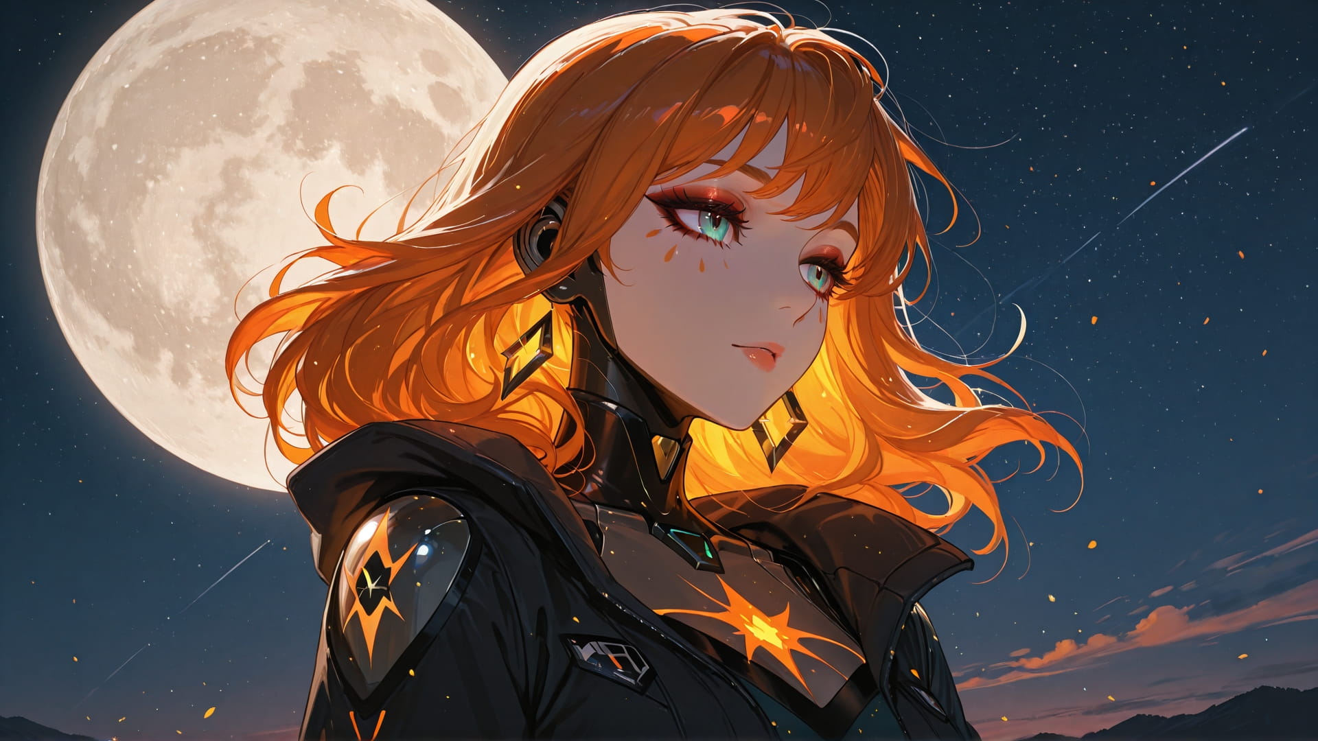 Orange Night Sky ExtraCelestial smartphone wallpaper free download, vertical 16:9 format, Orange, Night, Sky, Spring