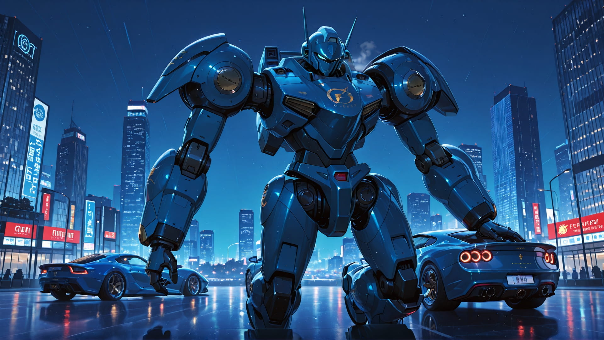 Blue Night City F1 smartphone wallpaper free download, vertical 16:9 format, Blue, Night, City, Winter