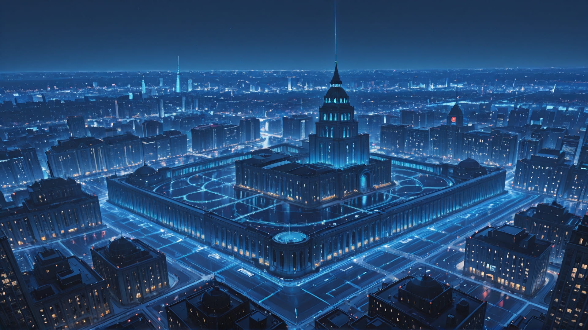 Blue Night City F1 smartphone wallpaper free download, vertical 9:16 format, Blue, Night, City, Winter 001