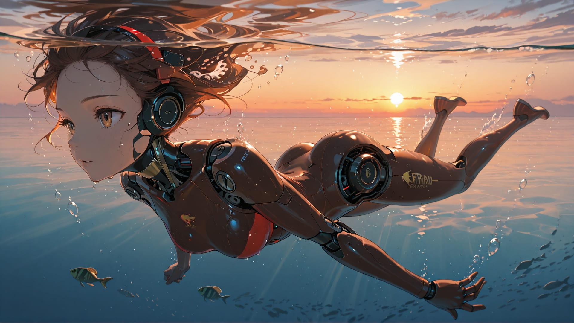 Brown Sunset Sea F1 smartphone wallpaper free download, vertical 16:9 format, Brown, Sunset, Sea, Summer