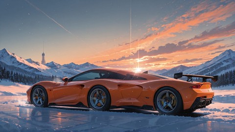 Orange Afternoon Mountain F1 smartphone wallpaper free download, vertical 9:16 format, Orange, Afternoon, Mountain, Winter