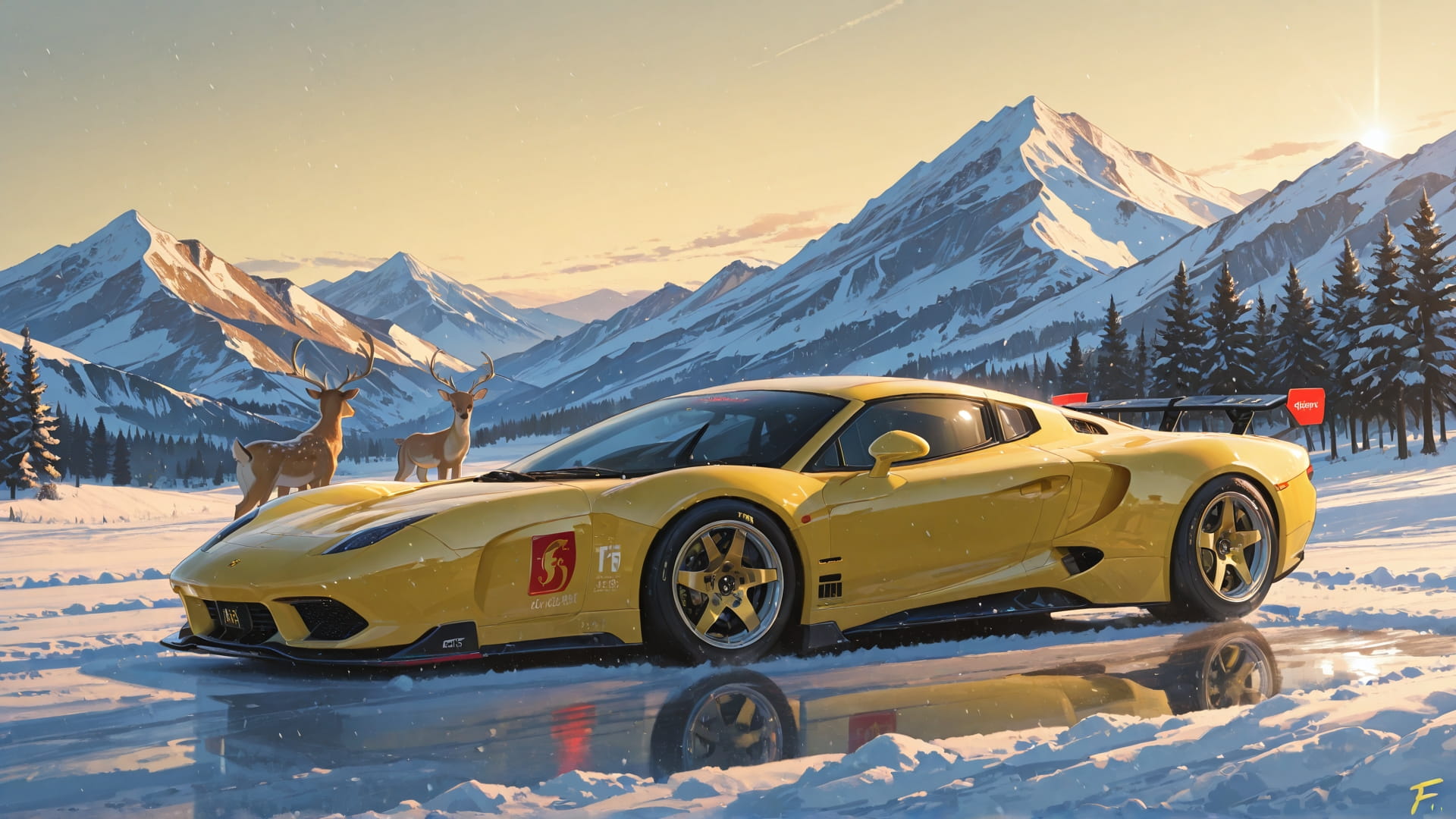 Yellow Afternoon Mountain F1 smartphone wallpaper free download, vertical 16:9 format, Yellow, Afternoon, Mountain, Winter