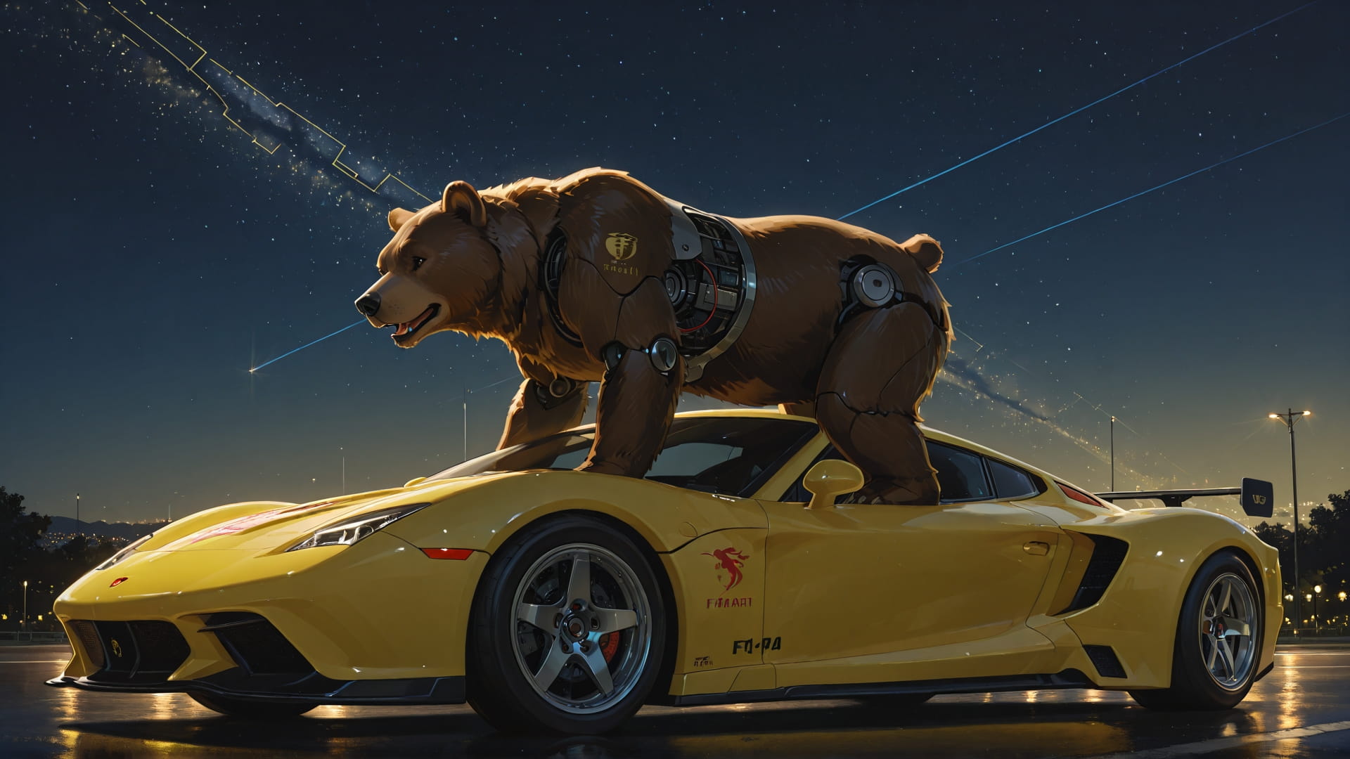 Yellow Night Sky F1 smartphone wallpaper free download, vertical 16:9 format, Yellow, Night, Sky, Summer