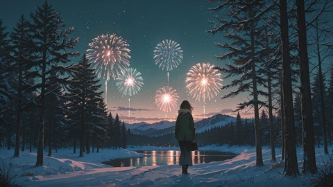 Green Afternoon Nature Fireworks smartphone wallpaper free download, vertical 9:16 format, Green, Afternoon, Nature, Winter 001