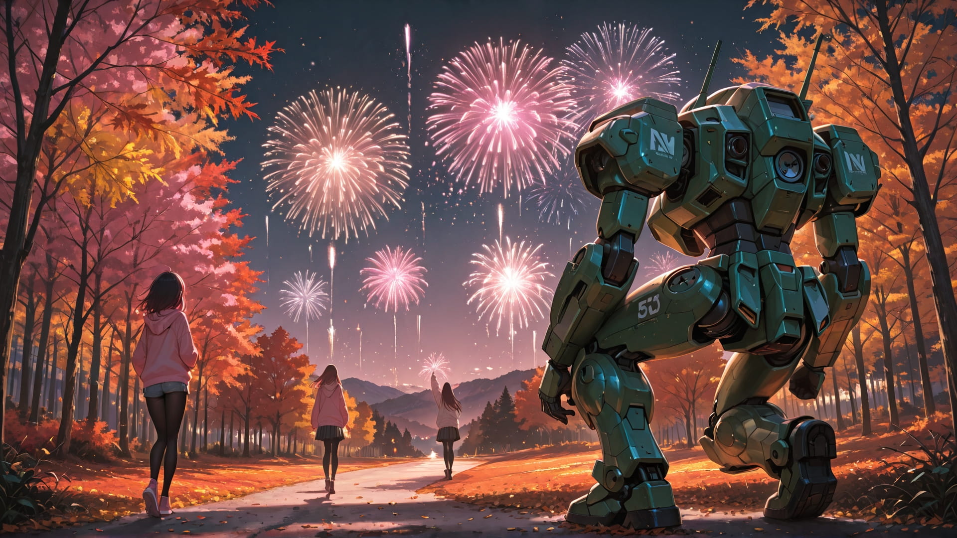 Pink Afternoon Nature Fireworks smartphone wallpaper free download, vertical 16:9 format, Pink, Afternoon, Nature, Autumn