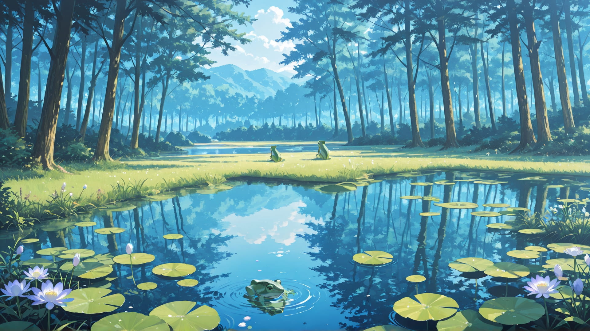 Blue Afternoon Nature FloatingIslands smartphone wallpaper free download, vertical 16:9 format, Blue, Afternoon, Nature, Spring