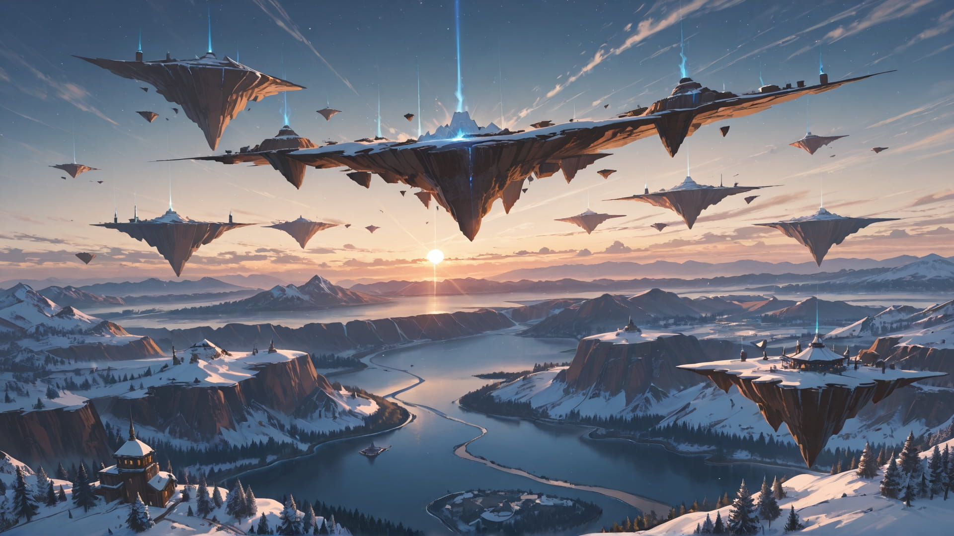 Brown Afternoon Sea FloatingIslands smartphone wallpaper free download, vertical 16:9 format, Brown, Afternoon, Sea, Winter