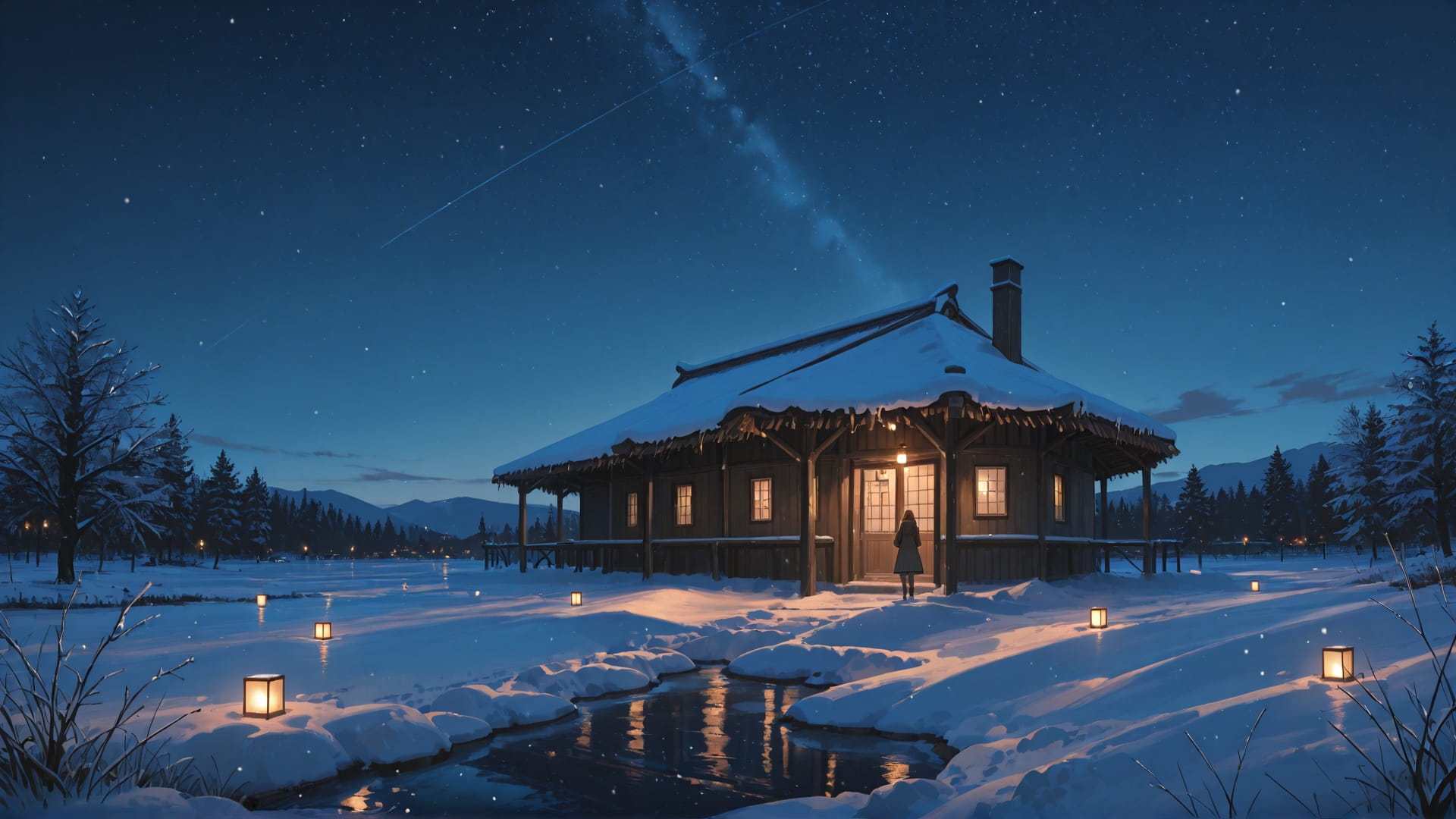 Brown Night Sky FloatingIslands smartphone wallpaper free download, vertical 9:16 format, Brown, Night, Sky, Winter