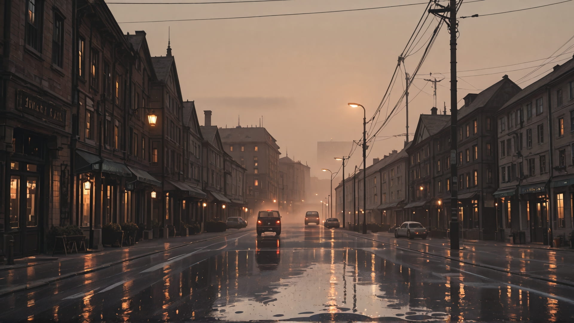 Brown Afternoon City Fog smartphone wallpaper free download, vertical 16:9 format, Brown, Afternoon, City, Summer