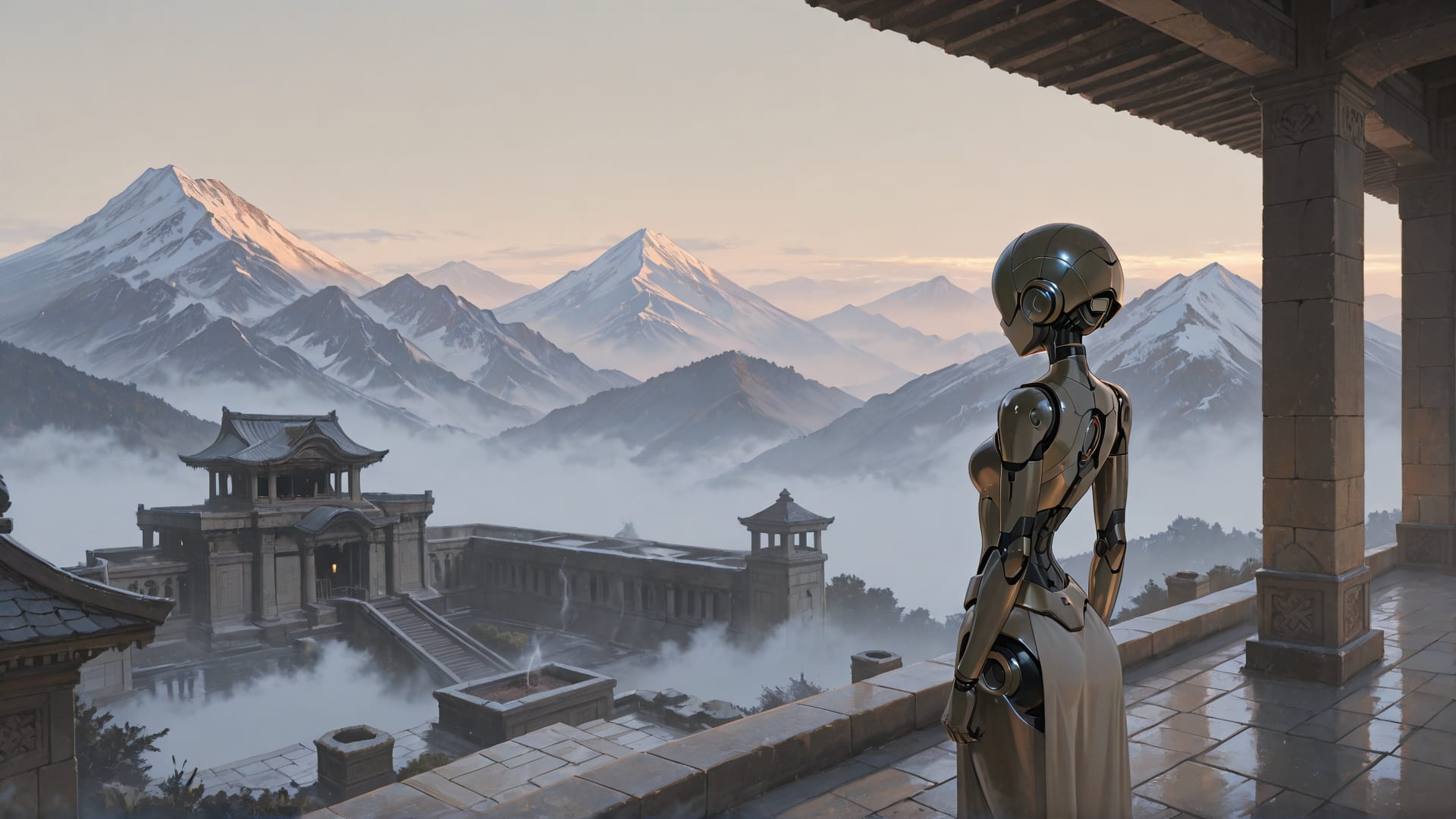 Brown Afternoon Mountain Fog smartphone wallpaper free download, vertical 16:9 format, Brown, Afternoon, Mountain, Winter