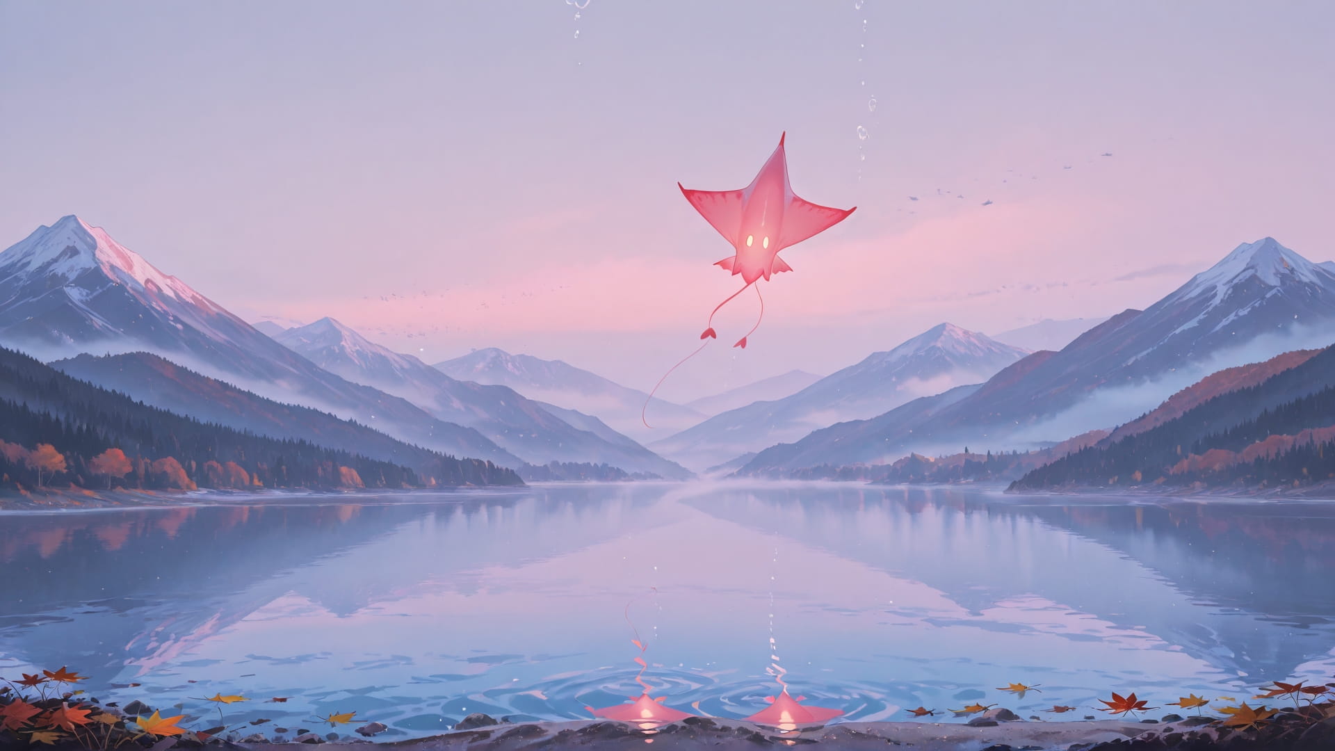 Pink Afternoon Sea Fog smartphone wallpaper free download, vertical 16:9 format, Pink, Afternoon, Sea, Autumn