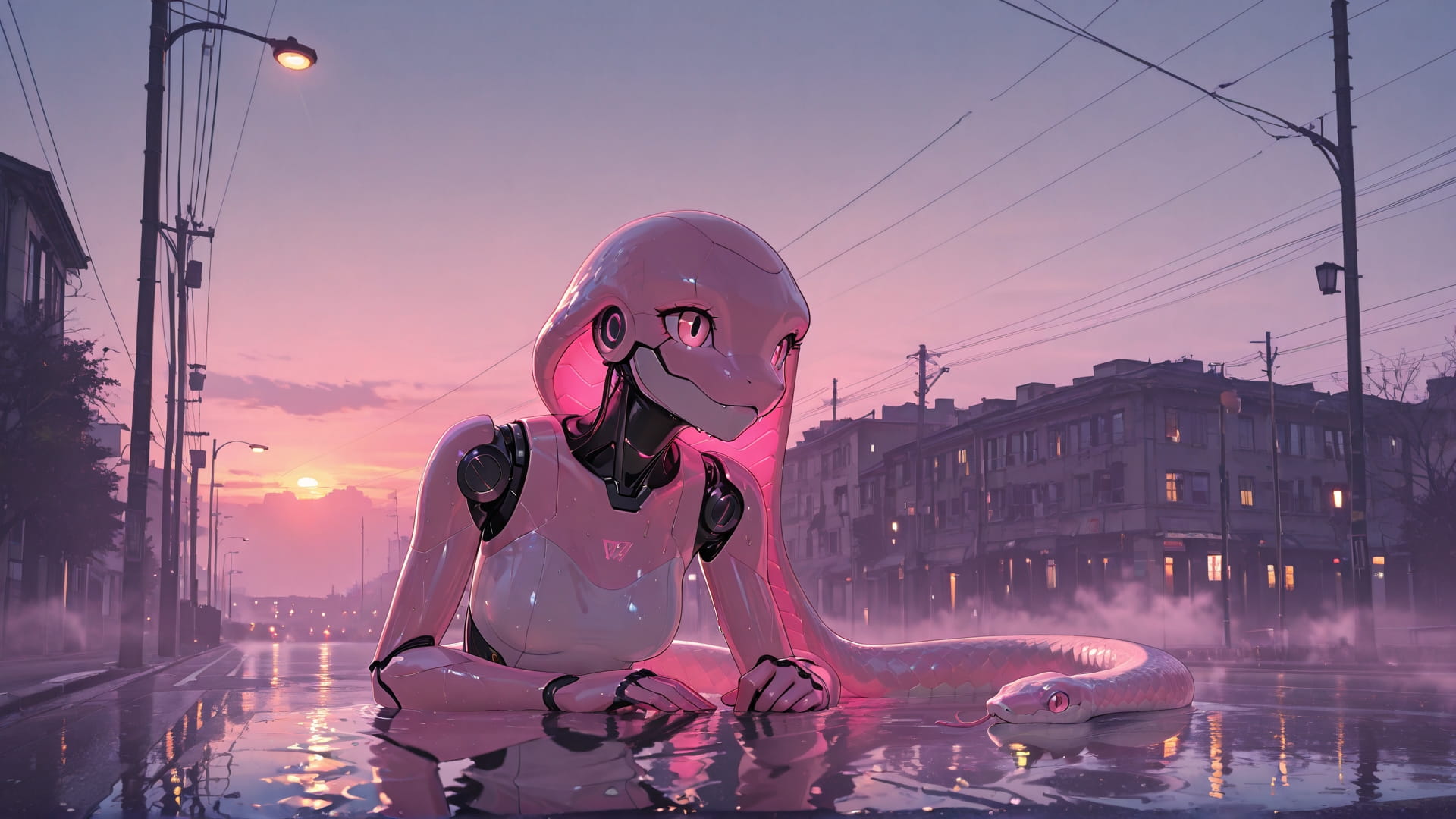 Pink Sunset Sky Fog smartphone wallpaper free download, vertical 9:16 format, Pink, Sunset, Sky, Spring