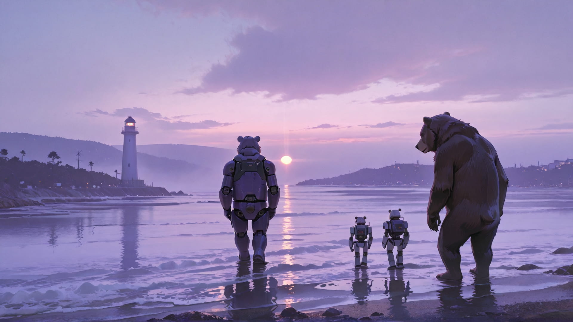 Purple Afternoon Sea Fog smartphone wallpaper free download, vertical 16:9 format, Purple, Afternoon, Sea, Summer