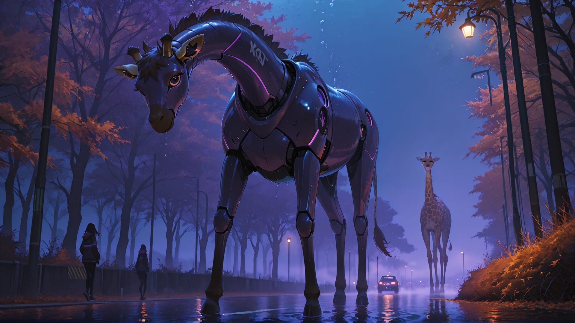 Purple Night Sea Fog smartphone wallpaper free download, vertical 16:9 format, Purple, Night, Sea, Autumn