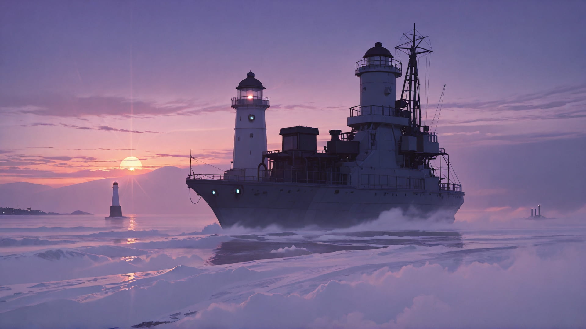 Purple Sunset Sky Fog smartphone wallpaper free download, vertical 16:9 format, Purple, Sunset, Sky, Winter