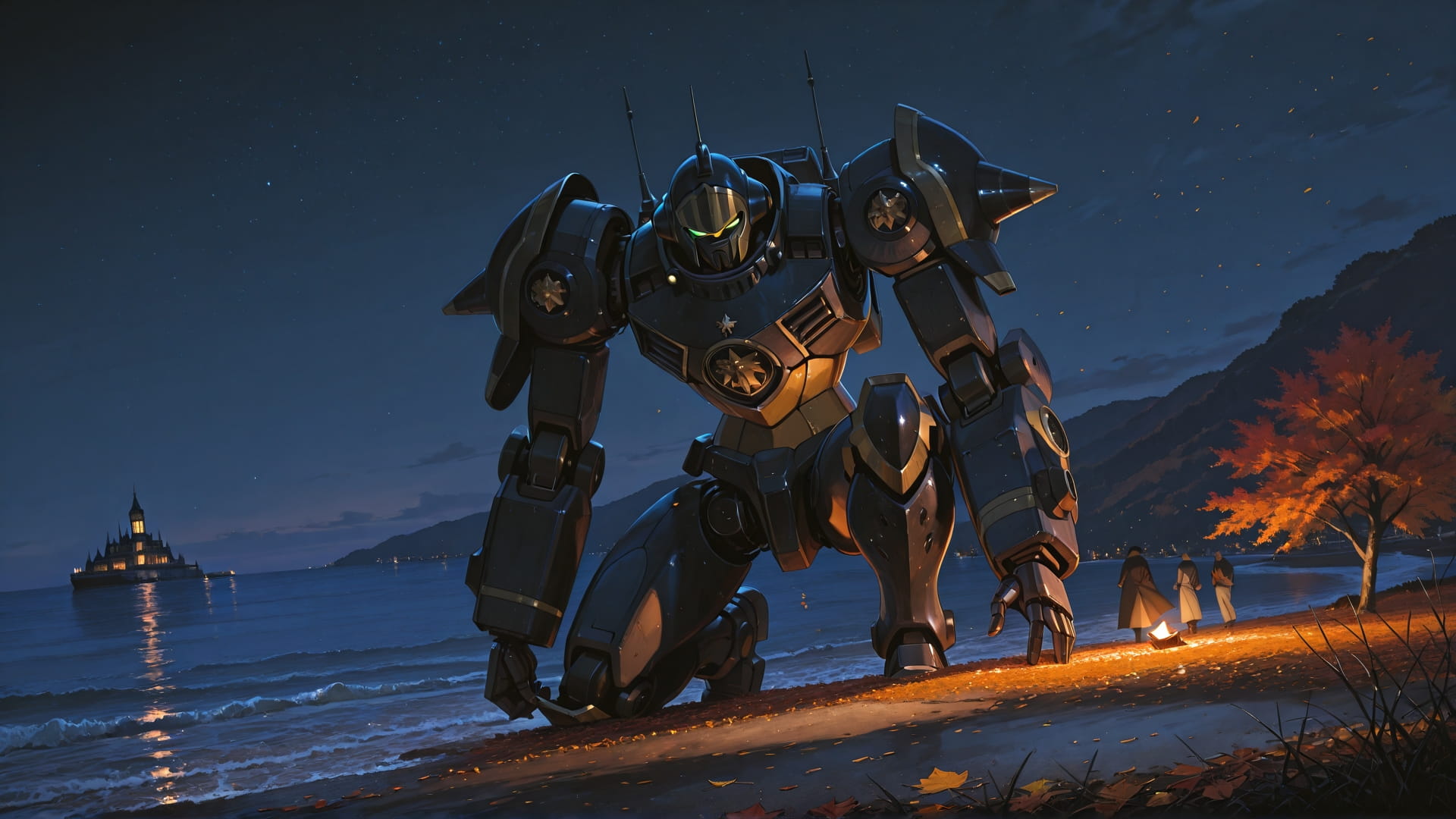 Brown Night Sea France smartphone wallpaper free download, vertical 16:9 format, Brown, Night, Sea, Autumn