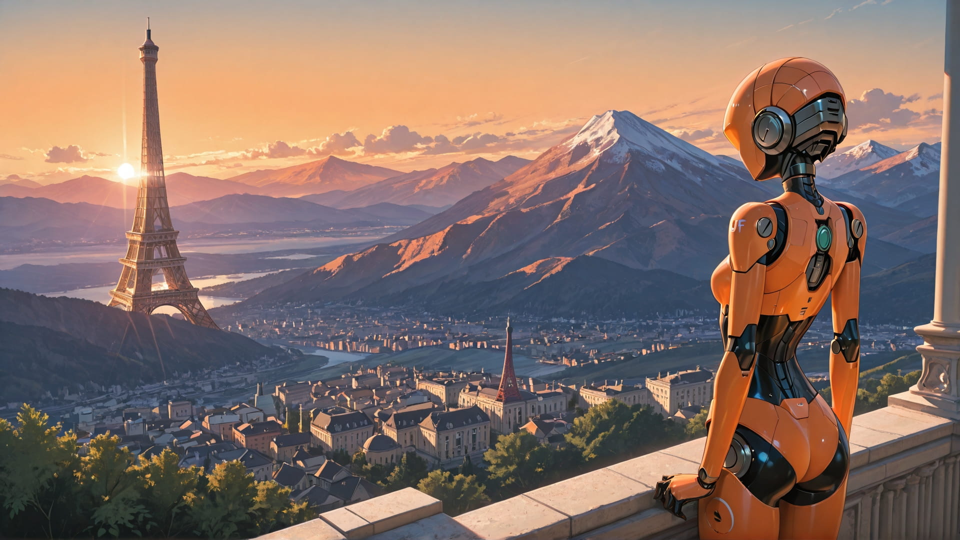 Orange Afternoon Mountain France smartphone wallpaper free download, vertical 16:9 format, Orange, Afternoon, Mountain, Summer