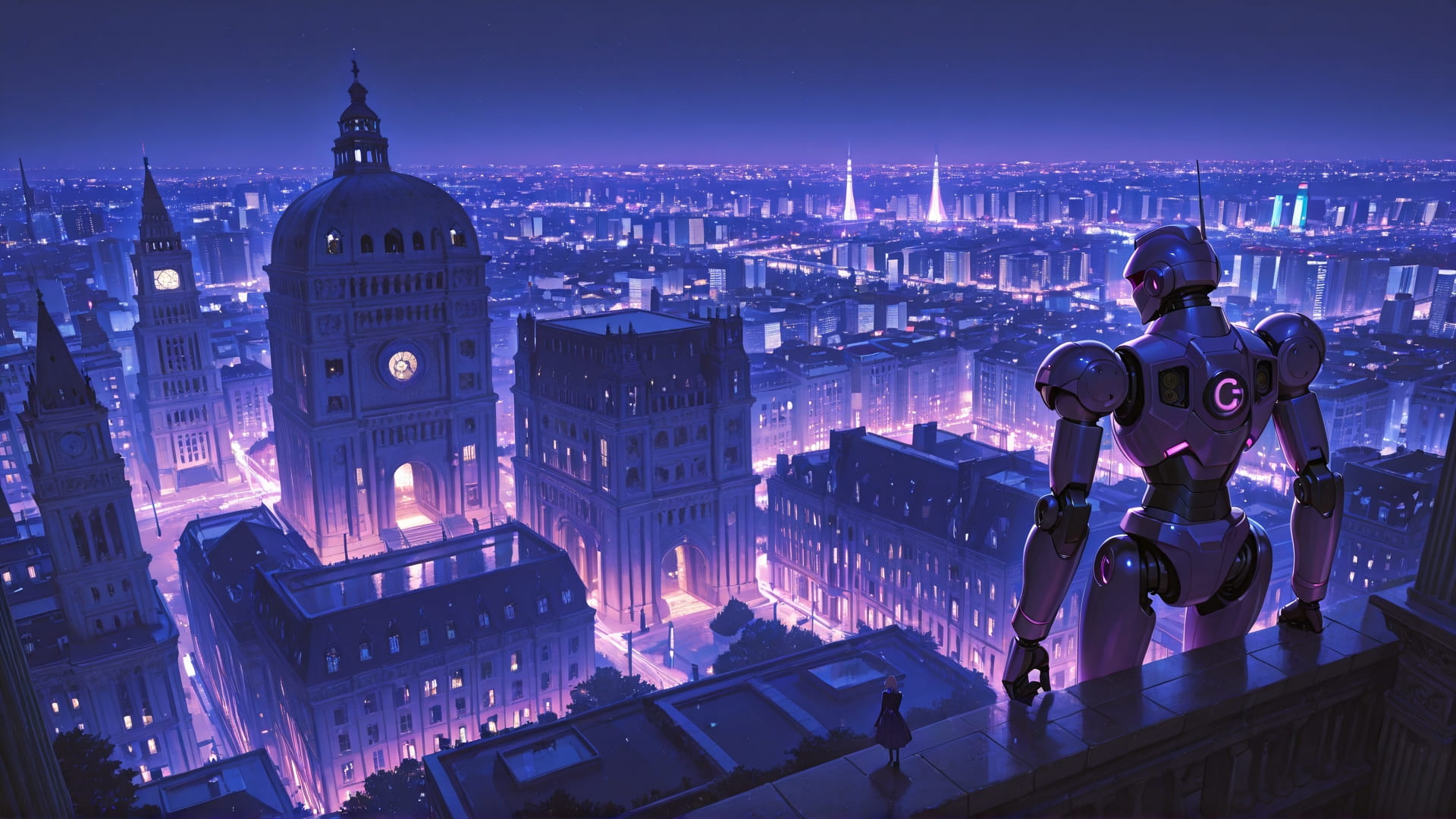 Purple Night City France smartphone wallpaper free download, vertical 16:9 format, Purple, Night, City, Spring