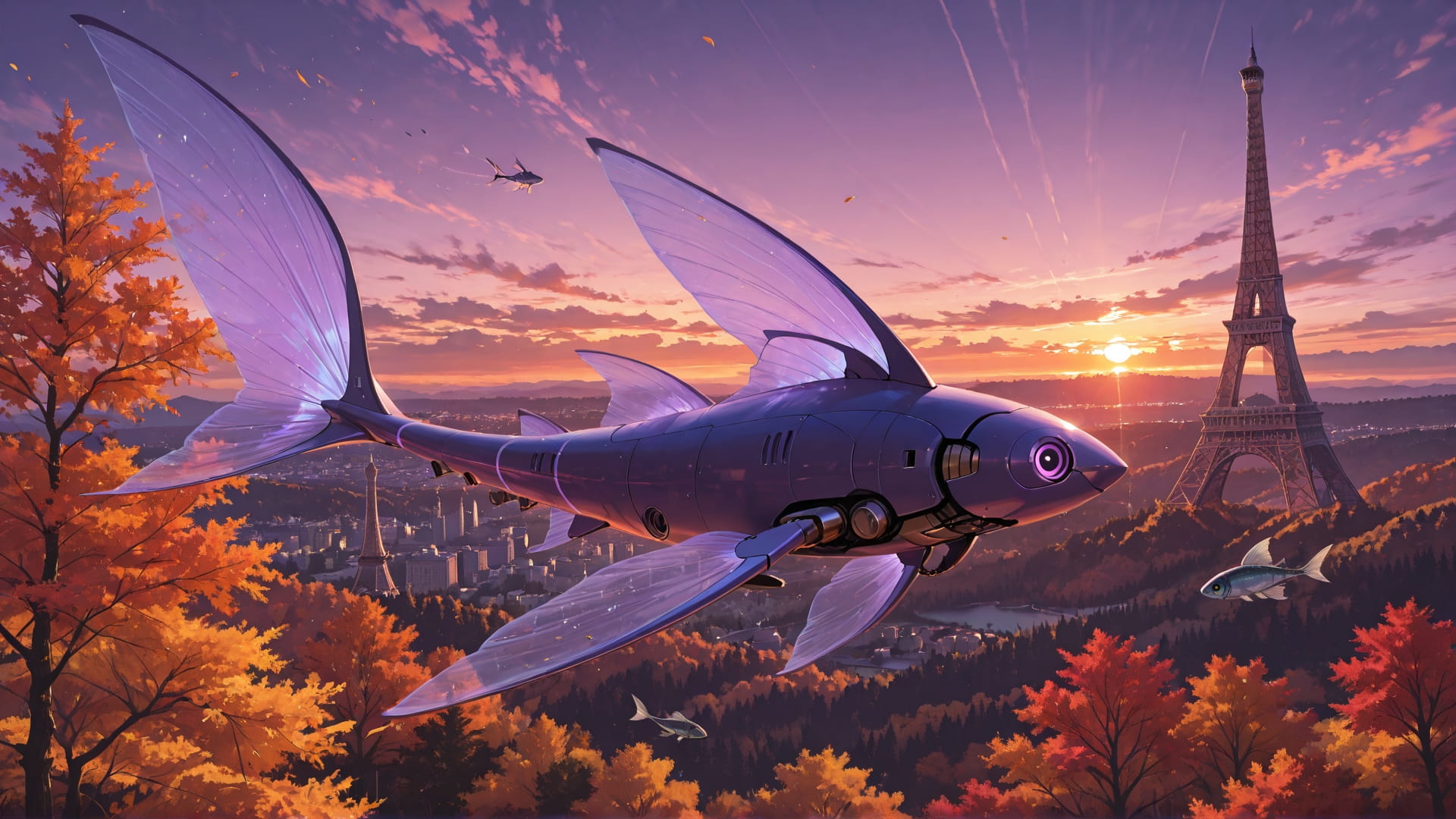 Purple Sunset Nature France smartphone wallpaper free download, vertical 16:9 format, Purple, Sunset, Nature, Autumn