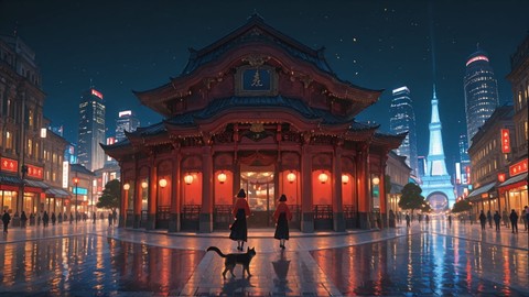 Red Night City France smartphone wallpaper free download, vertical 9:16 format, Red, Night, City, Spring