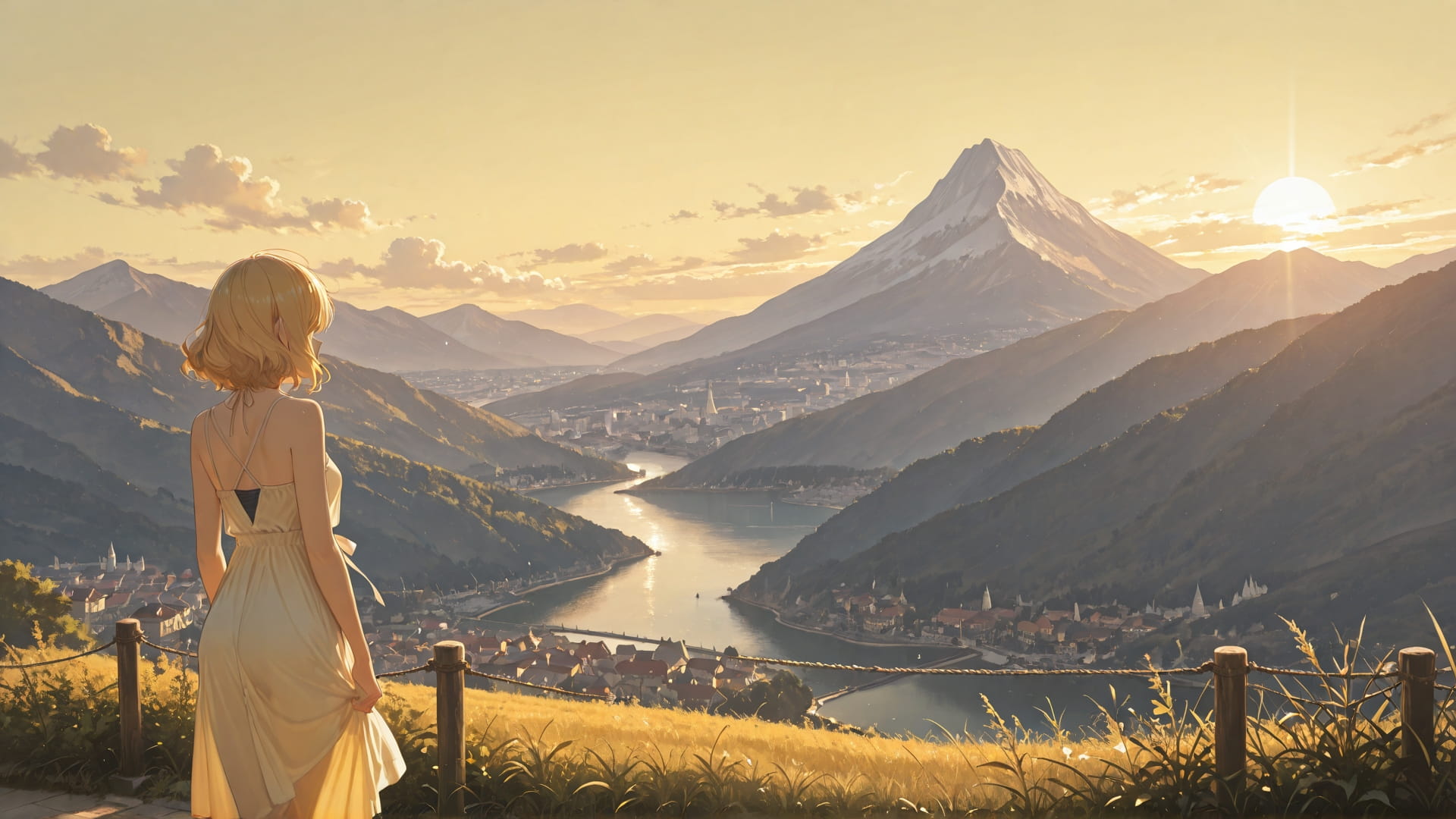 Yellow Afternoon Mountain France smartphone wallpaper free download, vertical 16:9 format, Yellow, Afternoon, Mountain, Summer 001